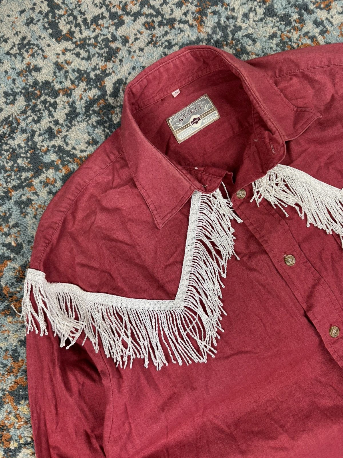 Cowboy Equipment × Japanese Brand × Vintage Vintage 70s Cowboy style shirt with fringes Americana ranch Size US L / EU 52-54 / 3 - 7 Thumbnail
