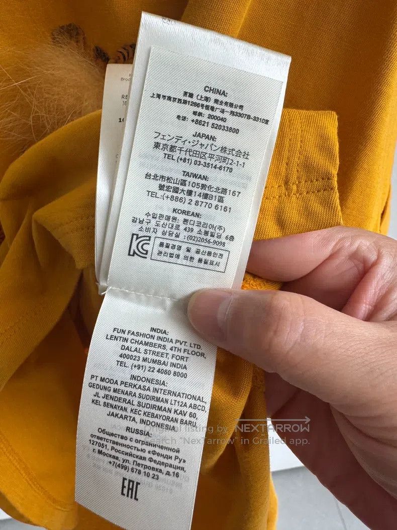 Fendi Fendi Yellow Sequin Logo Fuzzy Short Sleeve Size XXS / US 00 / IT 34 - 8 Thumbnail