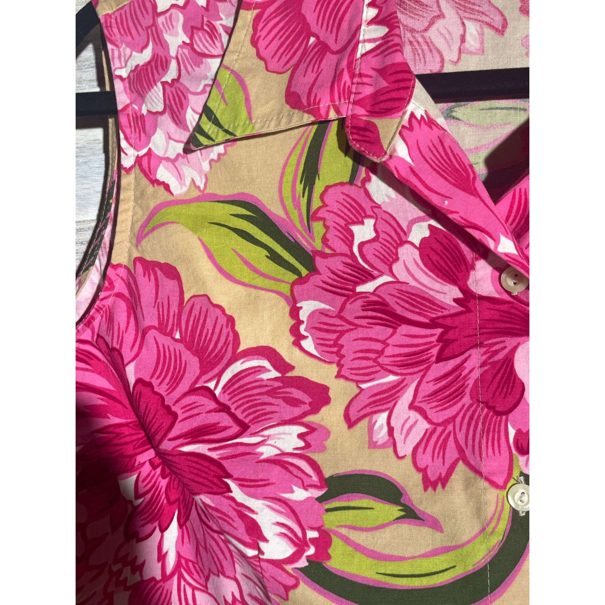 Other NY&Co Lg Tropical Tie Front Top Size L / US 10 / IT 46 - 10 Thumbnail