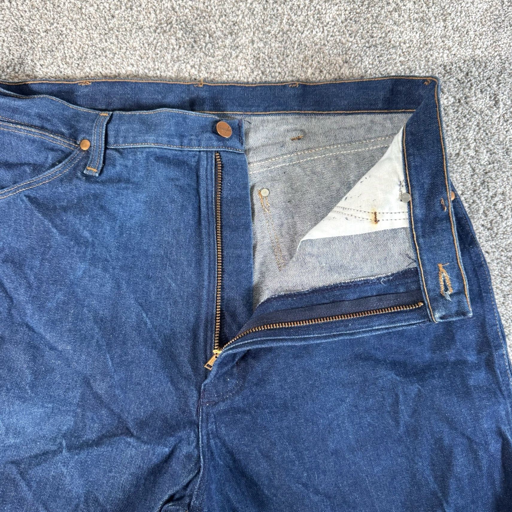 Wrangler VINTAGE Wrangler 36X35 Jeans Denim Blue Mens Regular Wide Straight Cowboy Western Workwear 90s 13MWZ Rodeo Cowboy Cut Pockets 90s Theme Size US 36 / EU 52 - 5 Thumbnail
