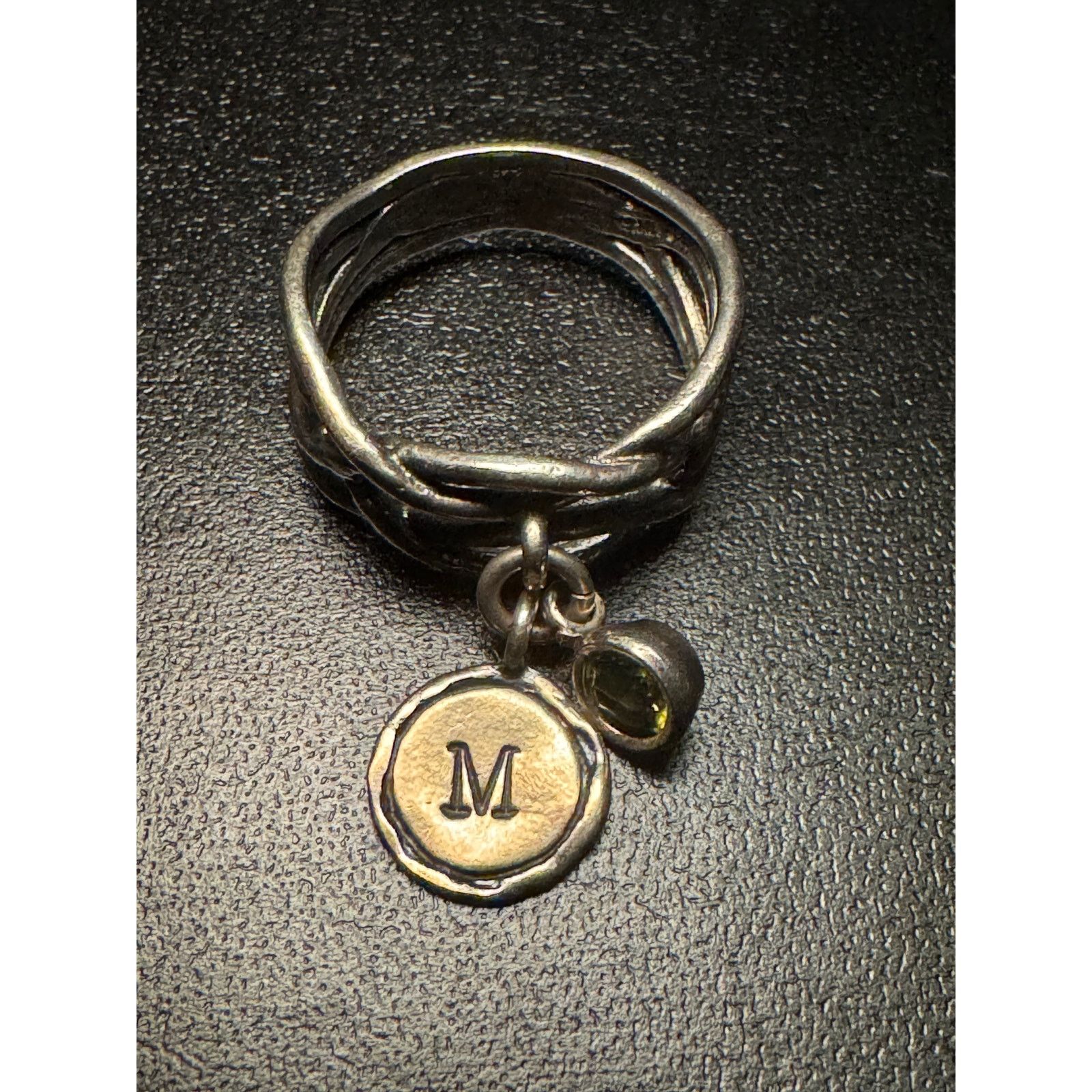 Other Vintage 925 Weaved Silver Band Peridot M Size 10 Charm Ring Size ONE SIZE - 3 Thumbnail