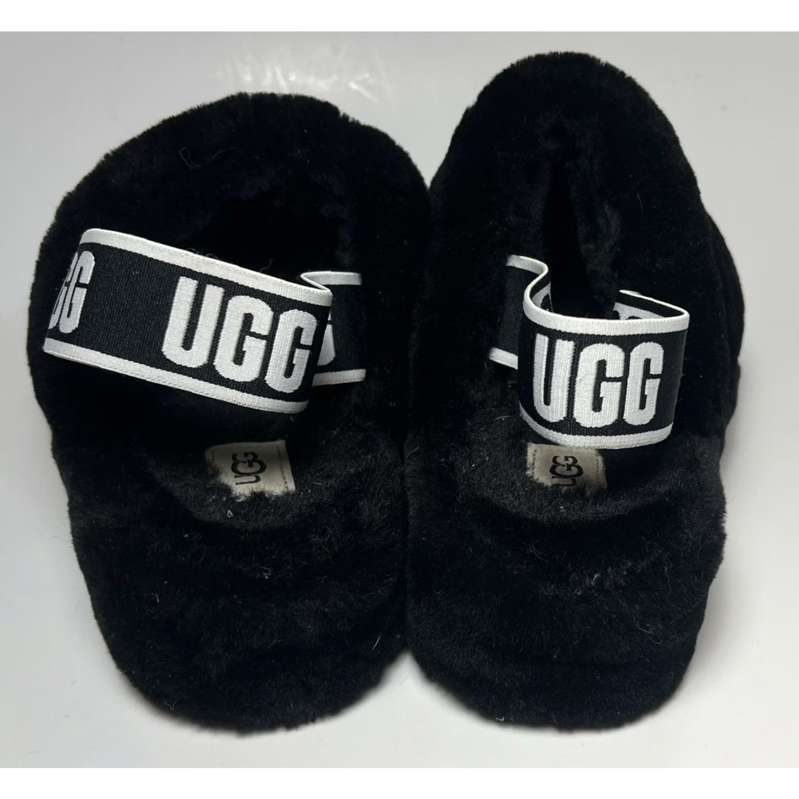 Ugg UGG Fluff Yeah Slides Women Slipper Open Toe Black Faux Fur 8 Shoes Casual Womens Australia Pattern Logo Straps 39 EU Size US 8 / IT 38 - 3 Thumbnail