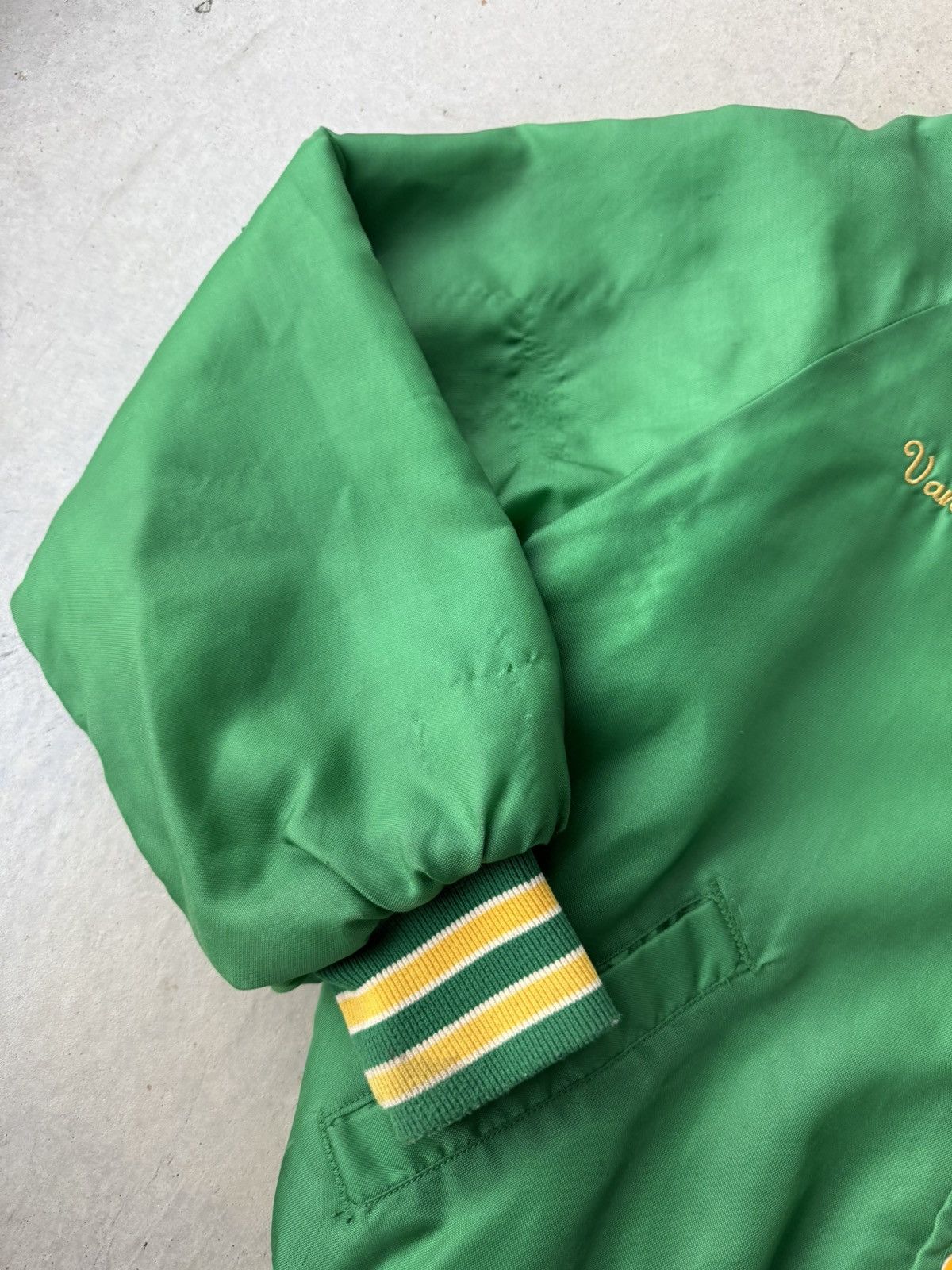 Vintage Vintage Chain Stitched Varsity Letterman Satin Green Jacket Size US M / EU 48-50 / 2 - 6 Thumbnail