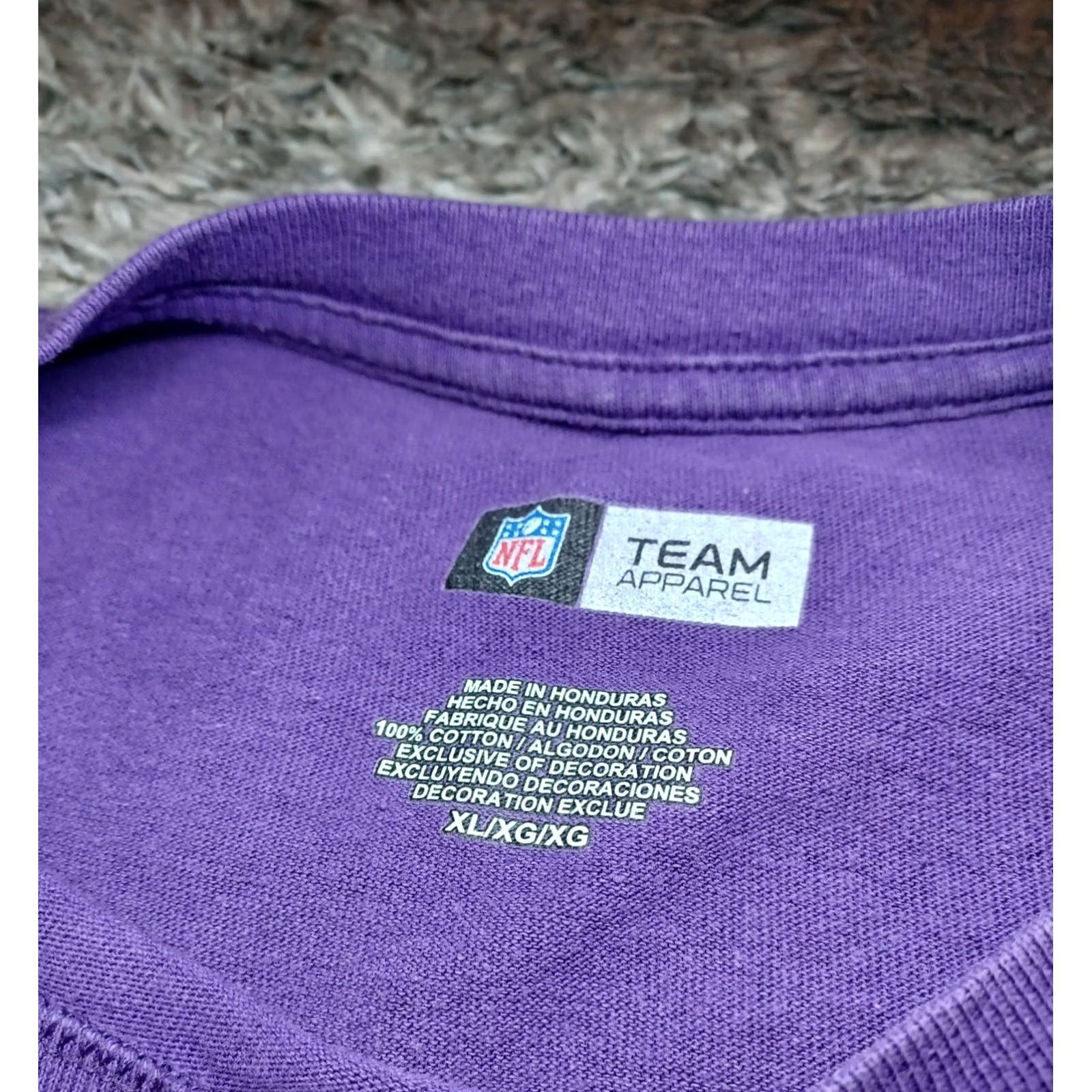 NFL VINTAGE Minnesota Vikings NFL Team Apparel Purple Tee Shirt Y2k 2000s XL Mens Size US XL / EU 56 / 4 - 4 Thumbnail