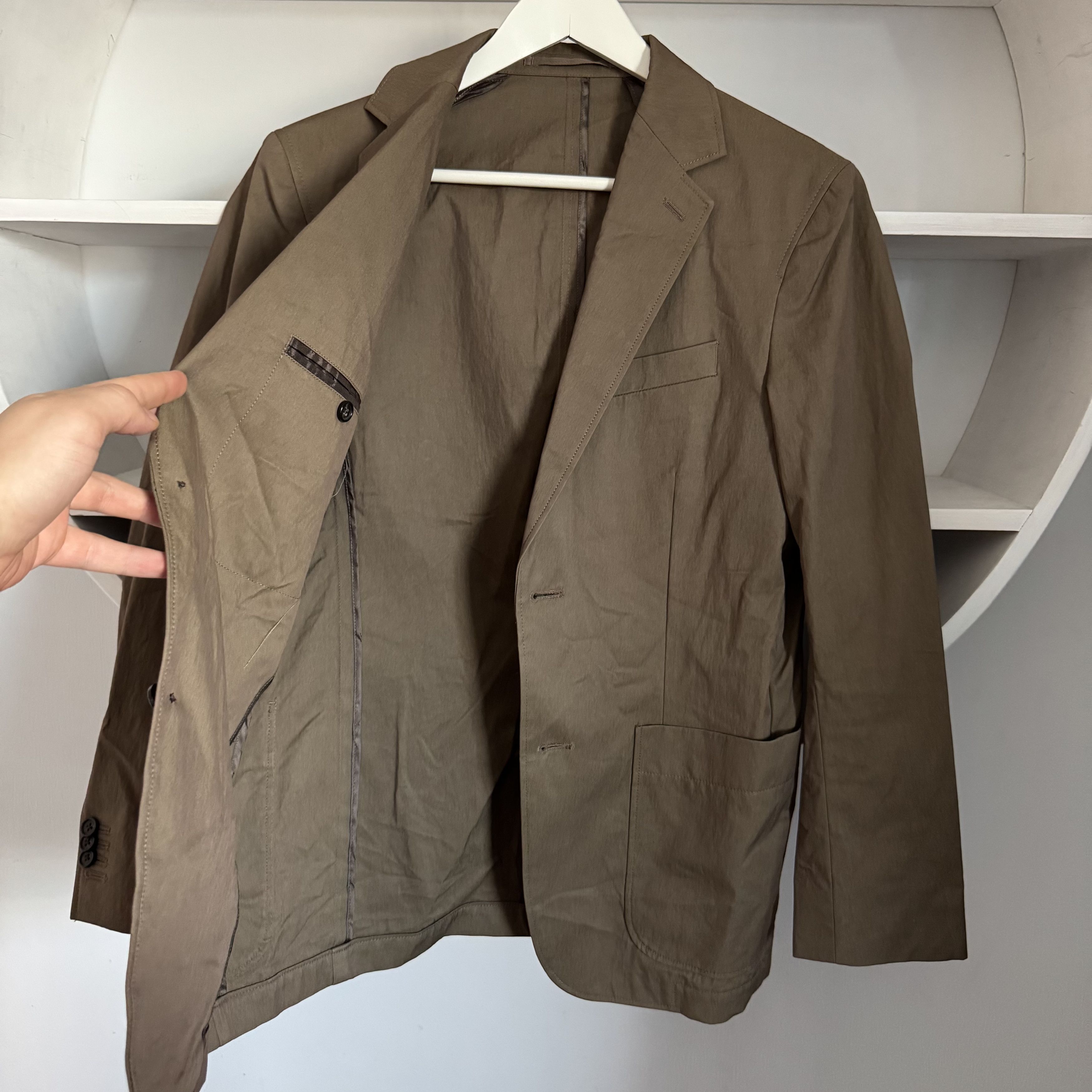 ARKET BESTE 319 Italy Cotton Nylon Twill Brown Blazer Jacket