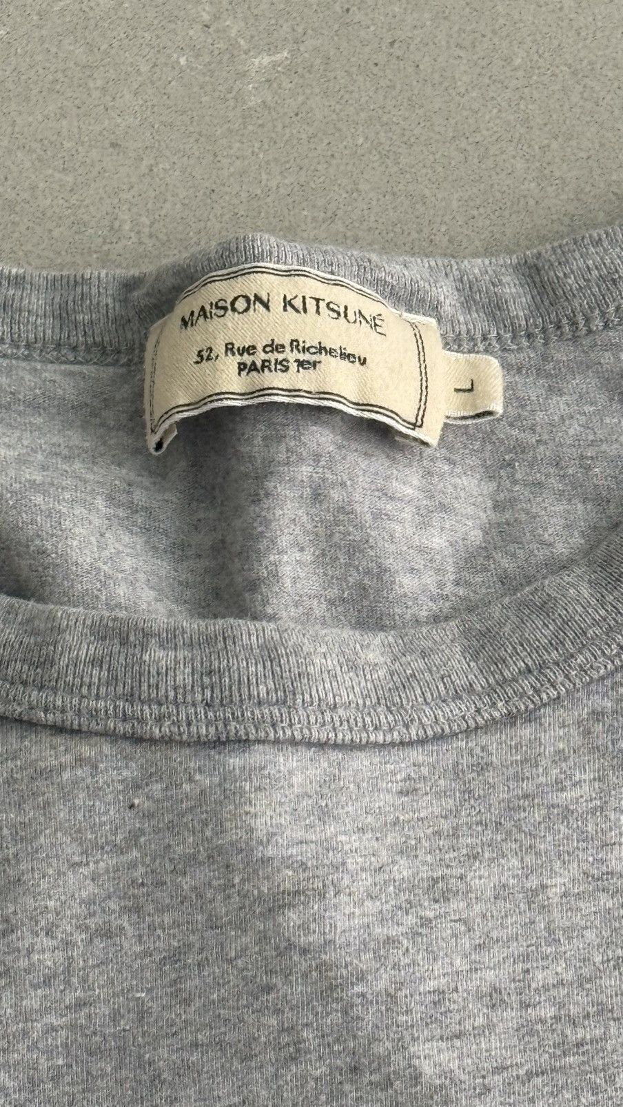 Maison Kitsune Gray logo tee shirt shiba inu dog Size US L / EU 52-54 / 3 - 3 Thumbnail