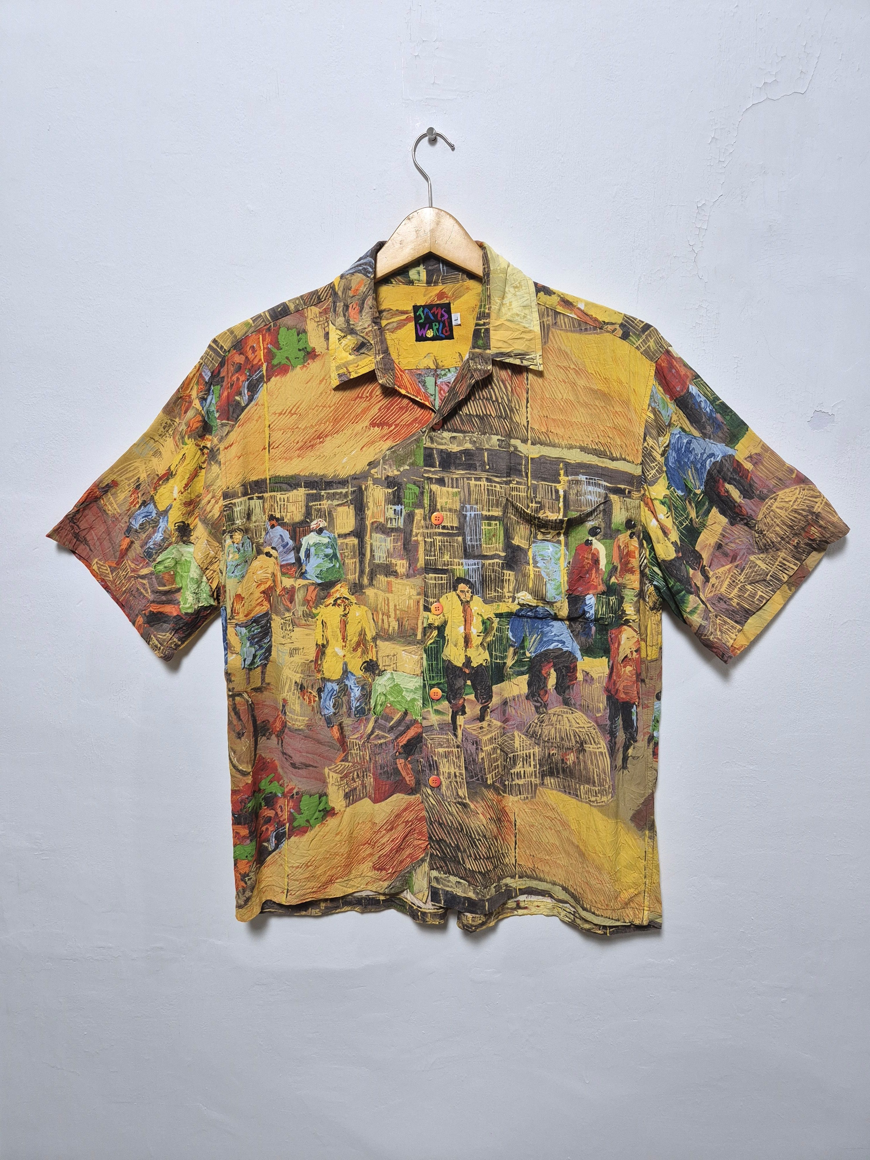 Jams World Jams World Village Graphic All-Over Print Rayon Shirt Size US L / EU 52-54 / 3 - 1 Thumbnail