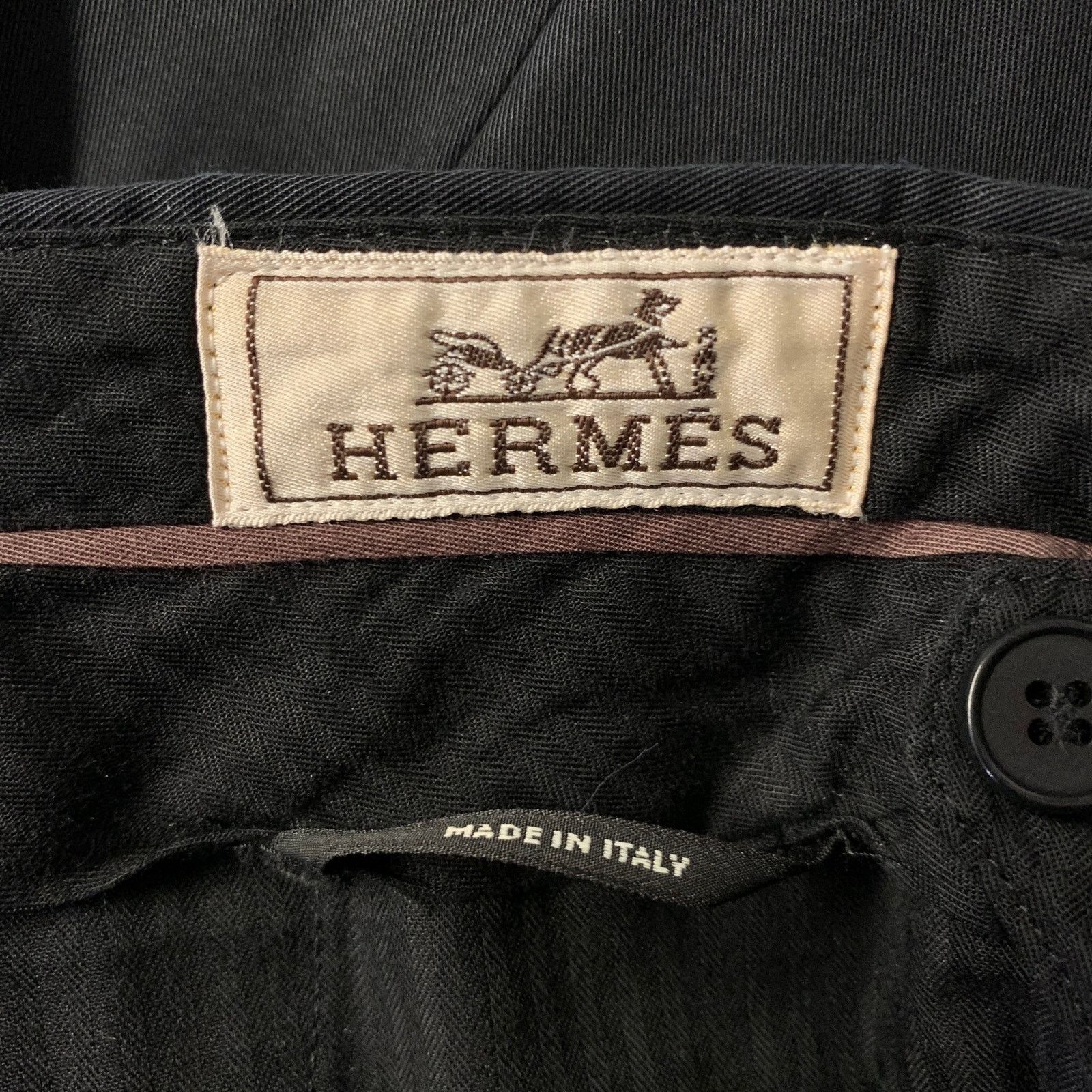 Hermes HERMES Size 34 Black Cotton Straight Dress Pants Size US 34 / EU 50 - 4 Thumbnail