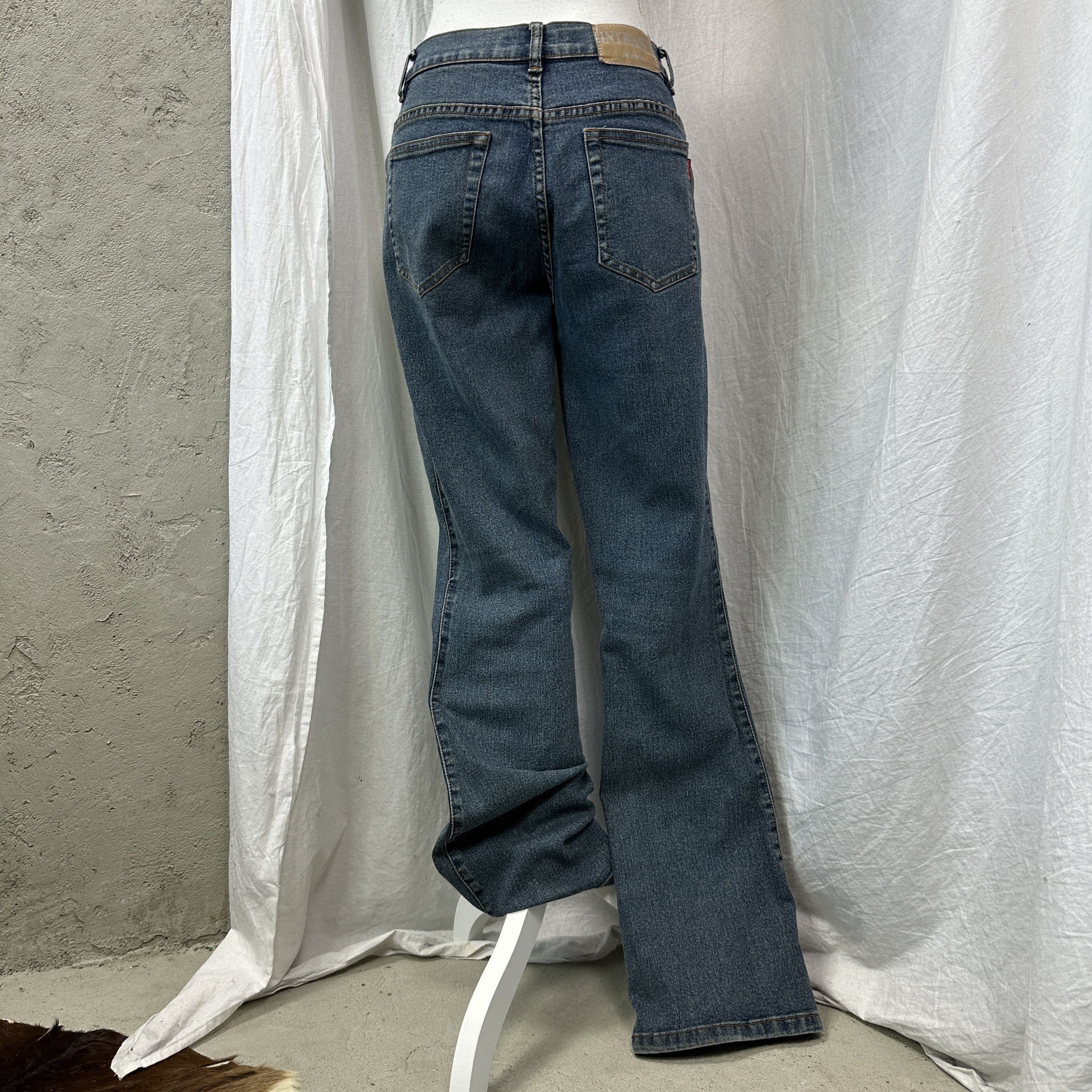 Vintage Vintage Denim Avant Garde Streetwear Flared Jeans Y2K Size 27" / US 4 / IT 40 - 4 Thumbnail