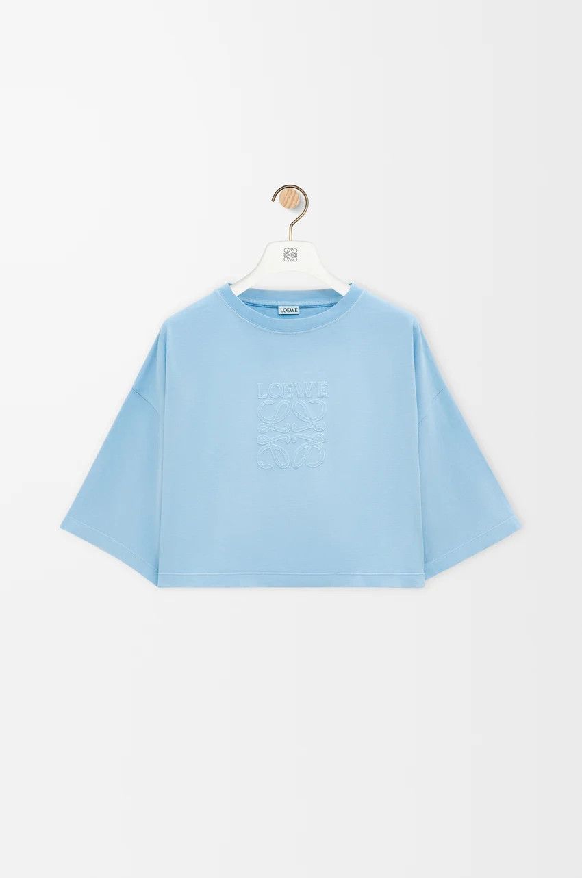 Loewe o1loc1c0525 Cropped T-Shirt in Light Blue Size XL / US 12-14 / IT 48-50 - 1 Thumbnail