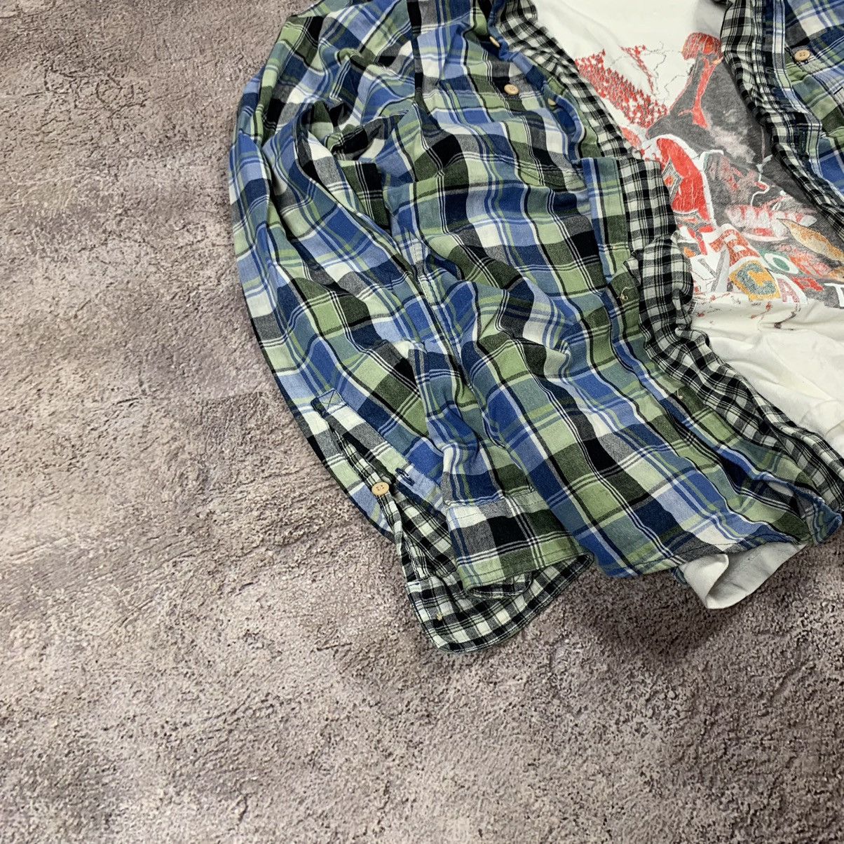 Vintage Vintage 90s Plaid Shirt Blue Checkered Oversized Grunge XL Size US XL / EU 56 / 4 - 2 Thumbnail
