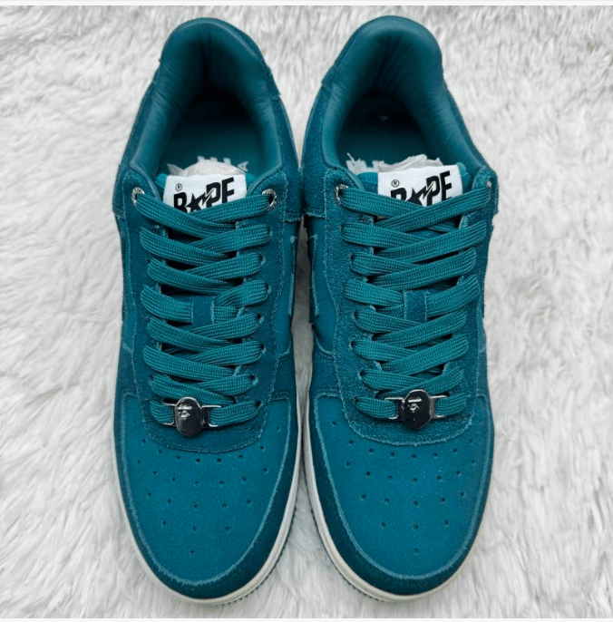 Bape A Bathing Ape Bapesta Low Teal Suede Sneakers Size US 9 / EU 42 - 2 Thumbnail