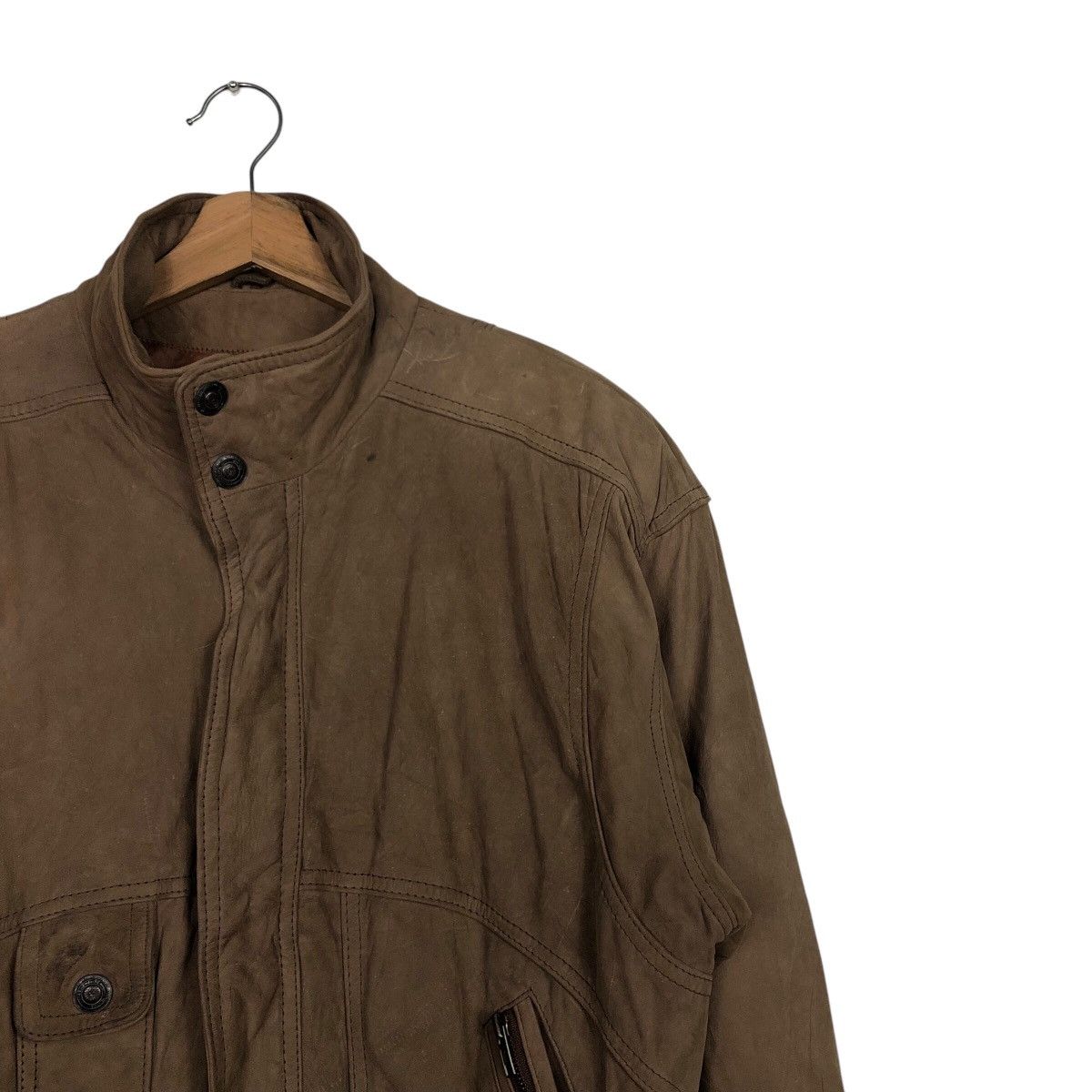 Japanese Brand 📌Vintage Bomber Leather Jacket Adventure Bound Issey Miyake Size US M / EU 48-50 / 2 - 7 Thumbnail