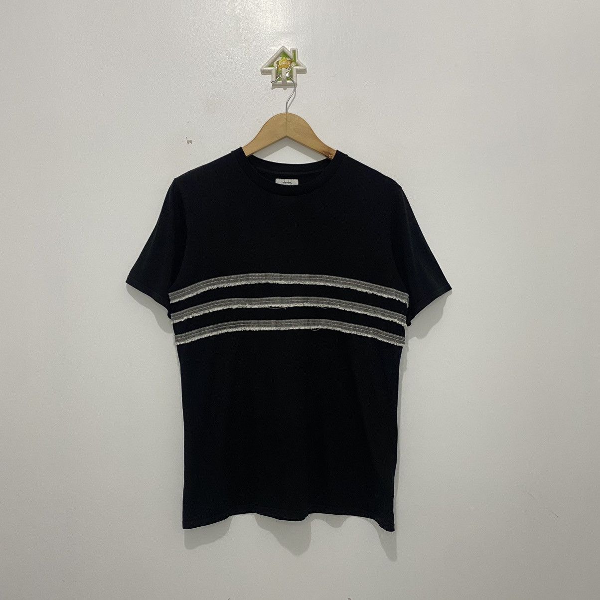 image of Visvim Three Stripes Tee in Black, Men's (Size Small)