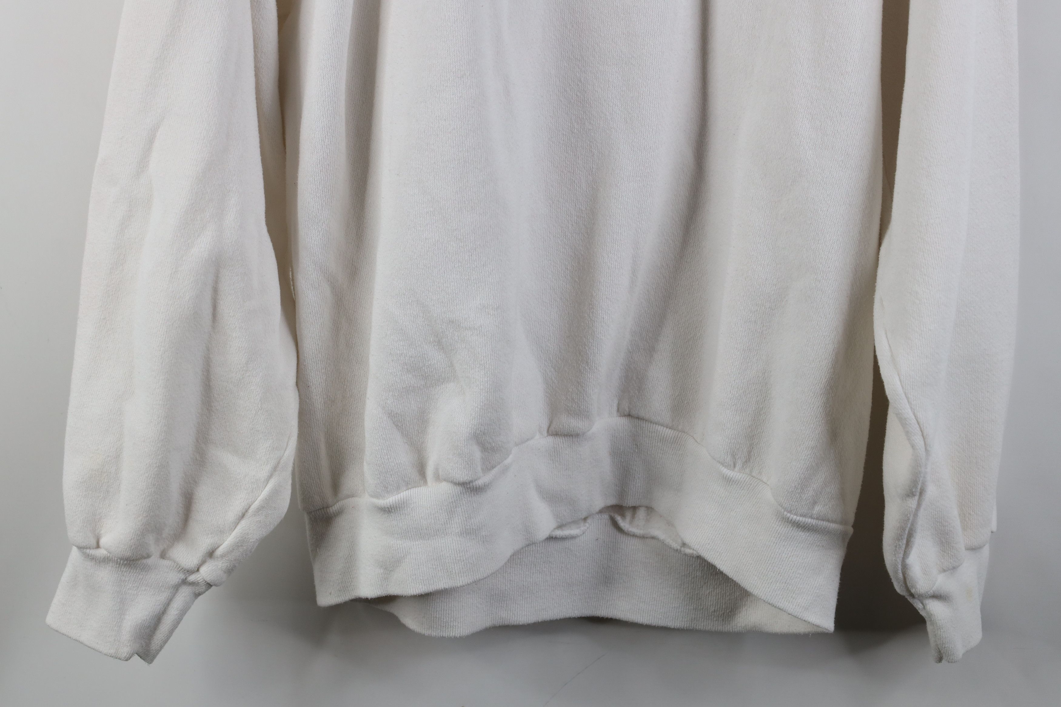 Vintage Vintage 90s Streetwear Blank Crewneck Sweatshirt White Size L / US 10 / IT 46 - 12 Thumbnail