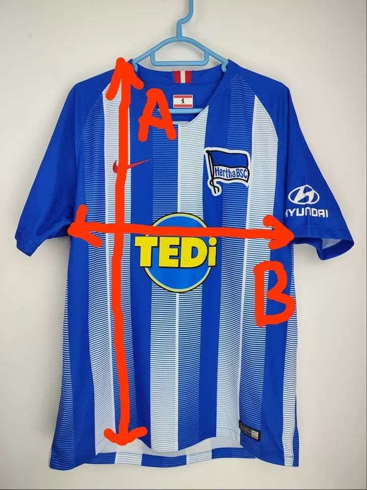 Nike Hertha BSC Berlin 2018/19 Home FOOTBALL Kit SHIRT SOCCER Size US L / EU 52-54 / 3 - 16 Thumbnail