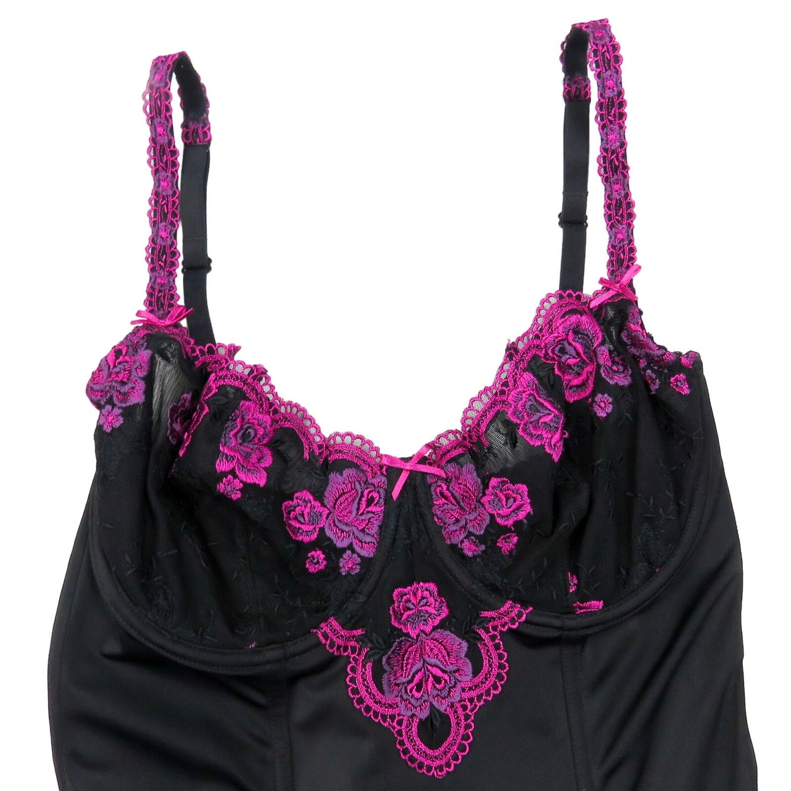 Vintage Y2k The Collection Pink & Black Corset Bustier Top 38C Size M / US 6-8 / IT 42-44 - 4 Thumbnail