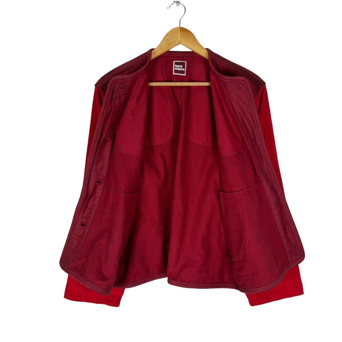 Issey Miyake 🌟70s ISSEY MIYAKE CHERRY RED BUTTON JACKET Size M / US 6-8 / IT 42-44 - 8 Thumbnail