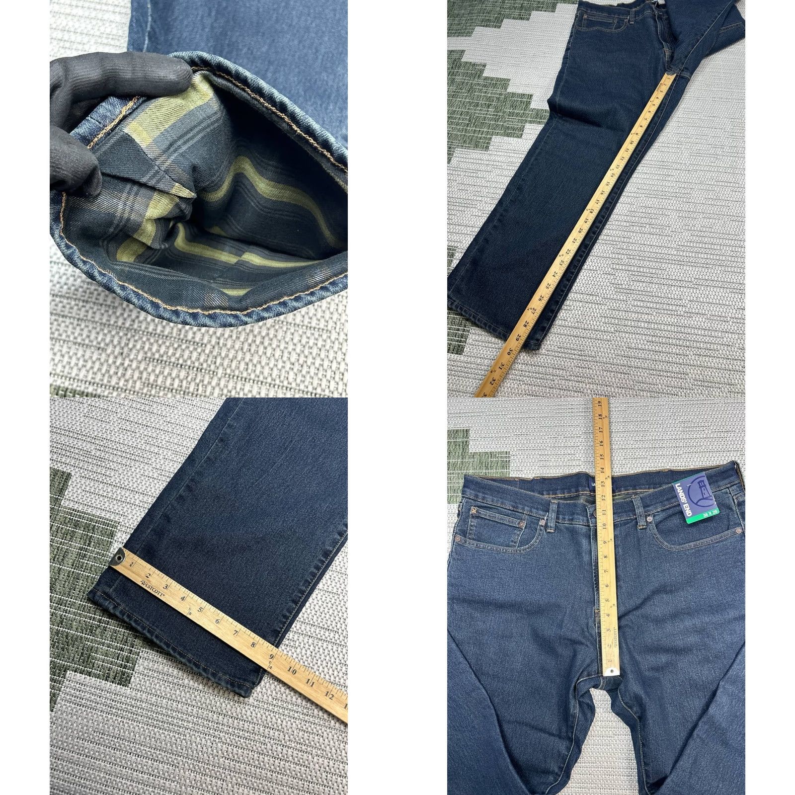 Lands' End Lands' End Jeans Men 38 Blue Denim Straight 5-Pocket Regular Rise Mid Lined 38x29 New Size US 38 / EU 54 - 8 Thumbnail