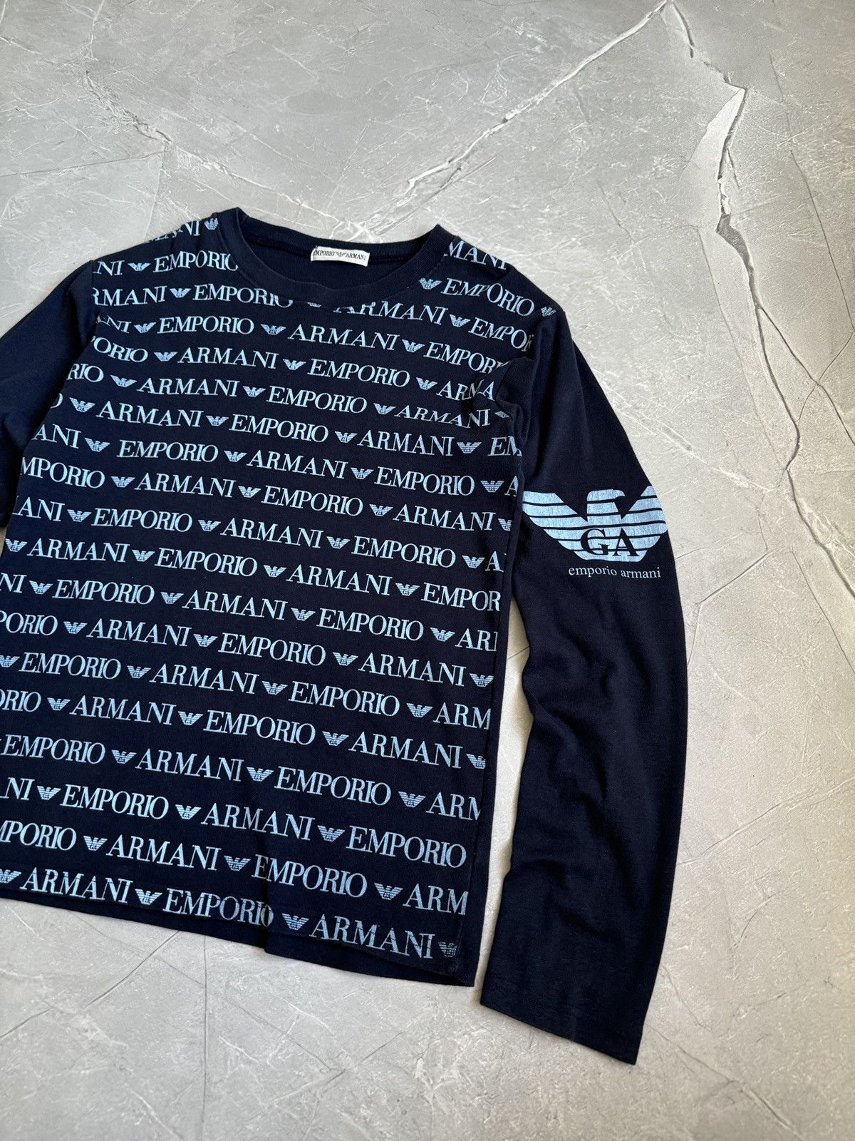 Emporio Armani Vintage Y2K Emporio Armani Monogram Big Logo Longsleeve Tee Size US L / EU 52-54 / 3 - 8 Thumbnail