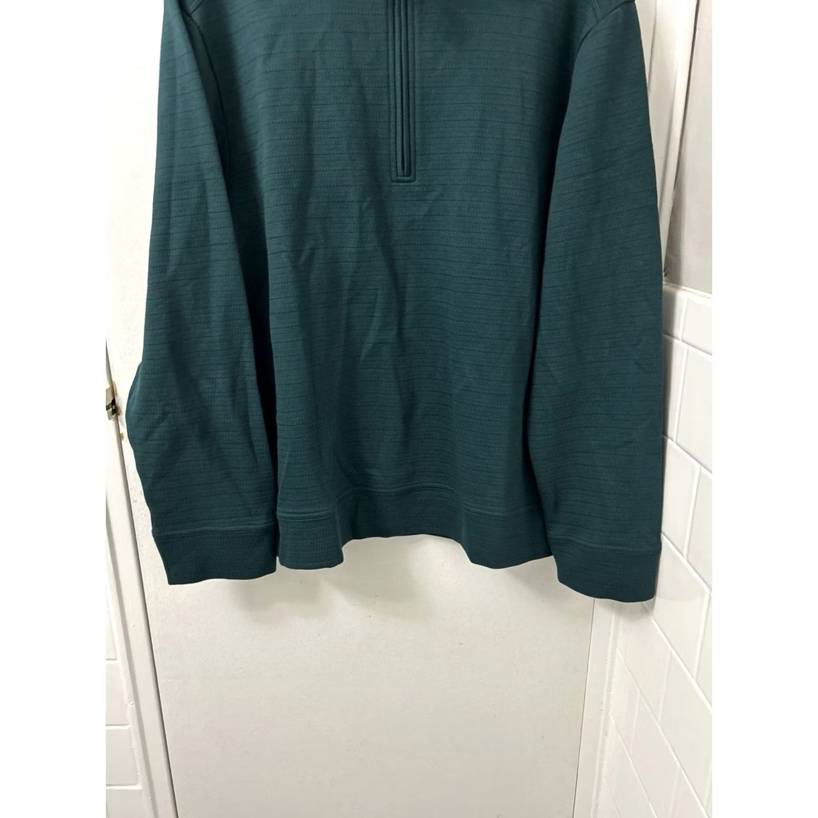 Tommy Bahama Tommy Bahama Sweater Shirt Mens M Forest Green 100% Pima Cotton Pullover L/S 1/4 Zip Mock Neck Logo Zipper All Seasons Casual Travel Size US M / EU 48-50 / 2 - 3 Thumbnail
