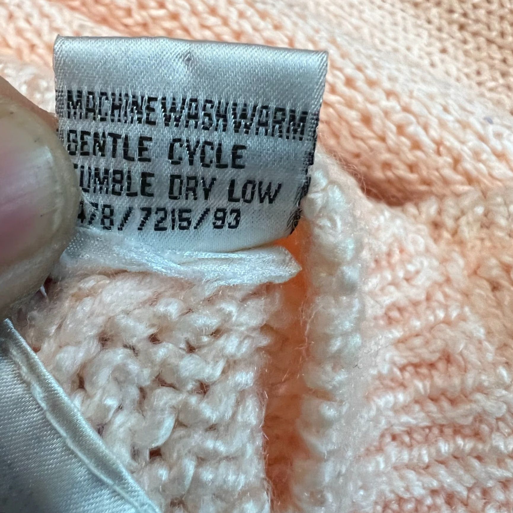 Vintage Sterling Harris Womens Button High Neck Peach Cable Knit Sweater L Size L / US 10 / IT 46 - 6 Thumbnail