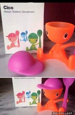 Other Vintage BNIB Alessi Cico Egg Cup & Spoon 2000 Y2K Pink Size ONE SIZE - 2 Thumbnail