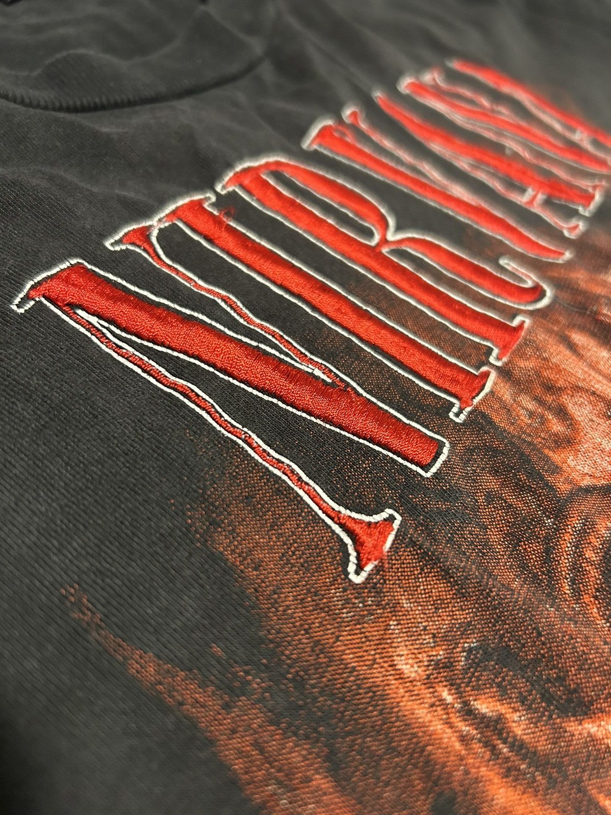 Vintage VINTAGE RARE NIRVANA KURT COBAIN EMBROIDED TEE SZ XL Size US XL / EU 56 / 4 - 10 Thumbnail