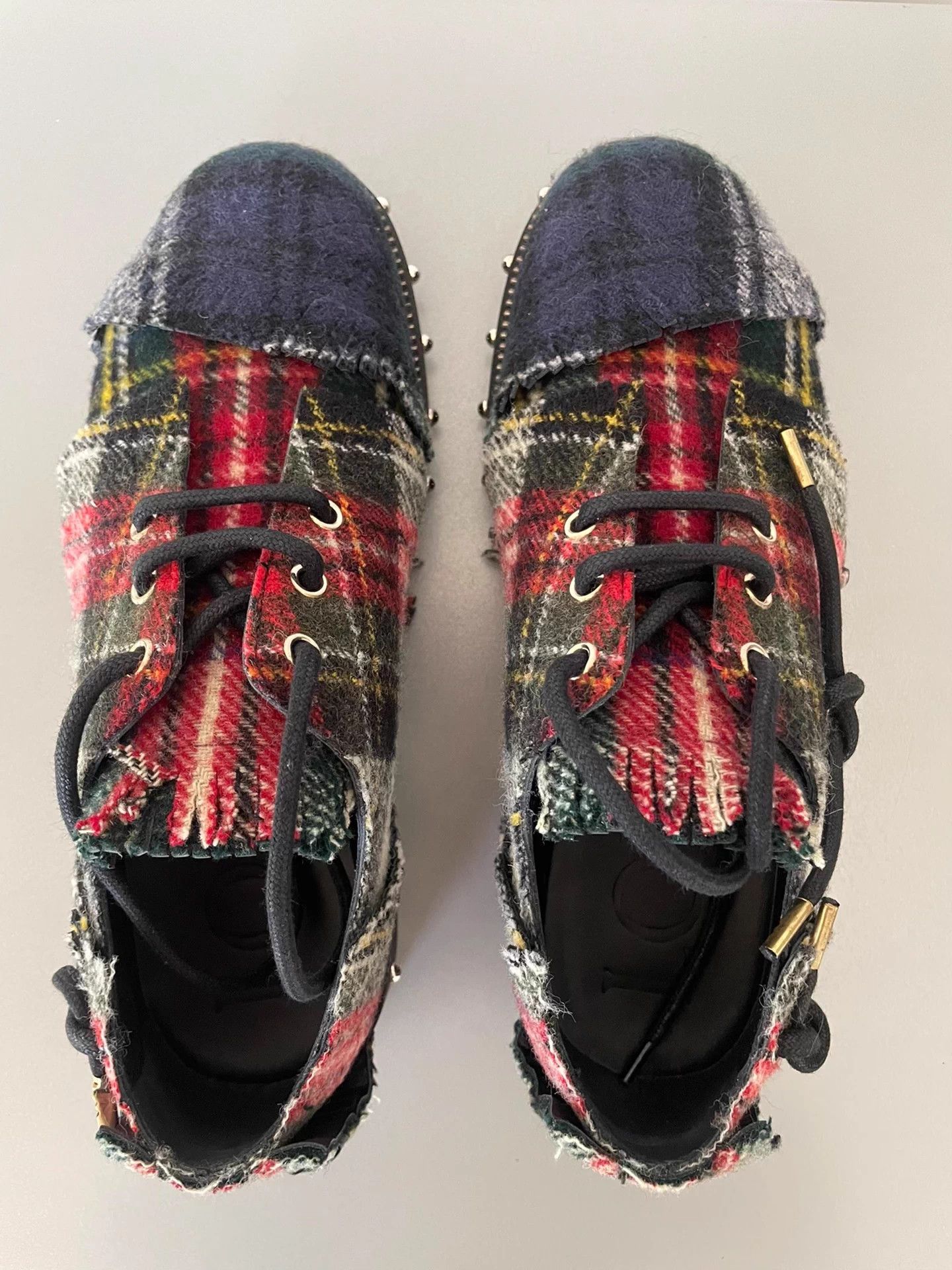 Loewe Loewe check patchwork studded derby shoes Size US 6 / EU 39 - 5 Thumbnail