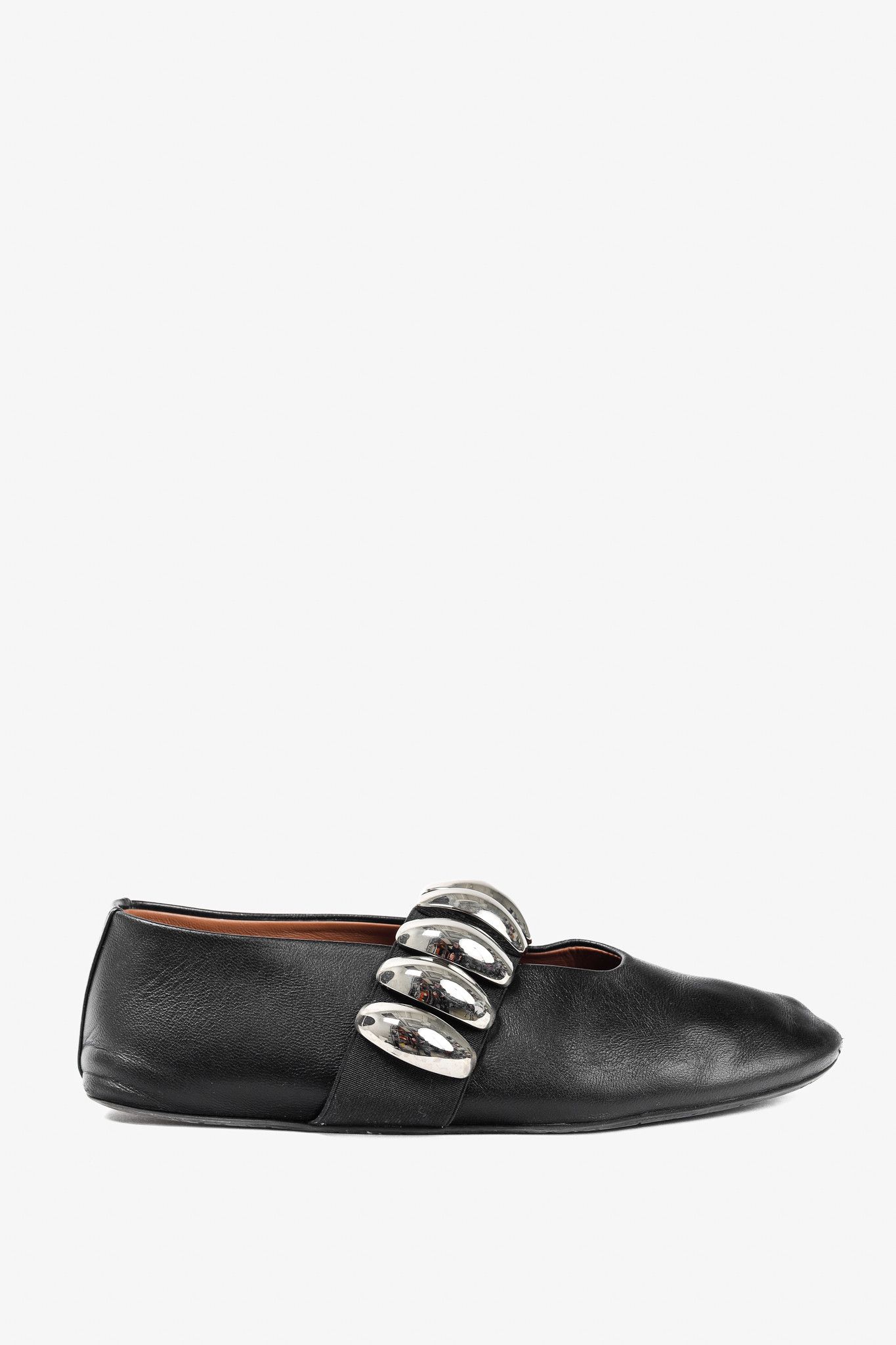 Alaia Alaia Noir Lambskin Mary-Jane Ballerina Flats Tribale Size US 7.5 / IT 37.5 - 2 Thumbnail