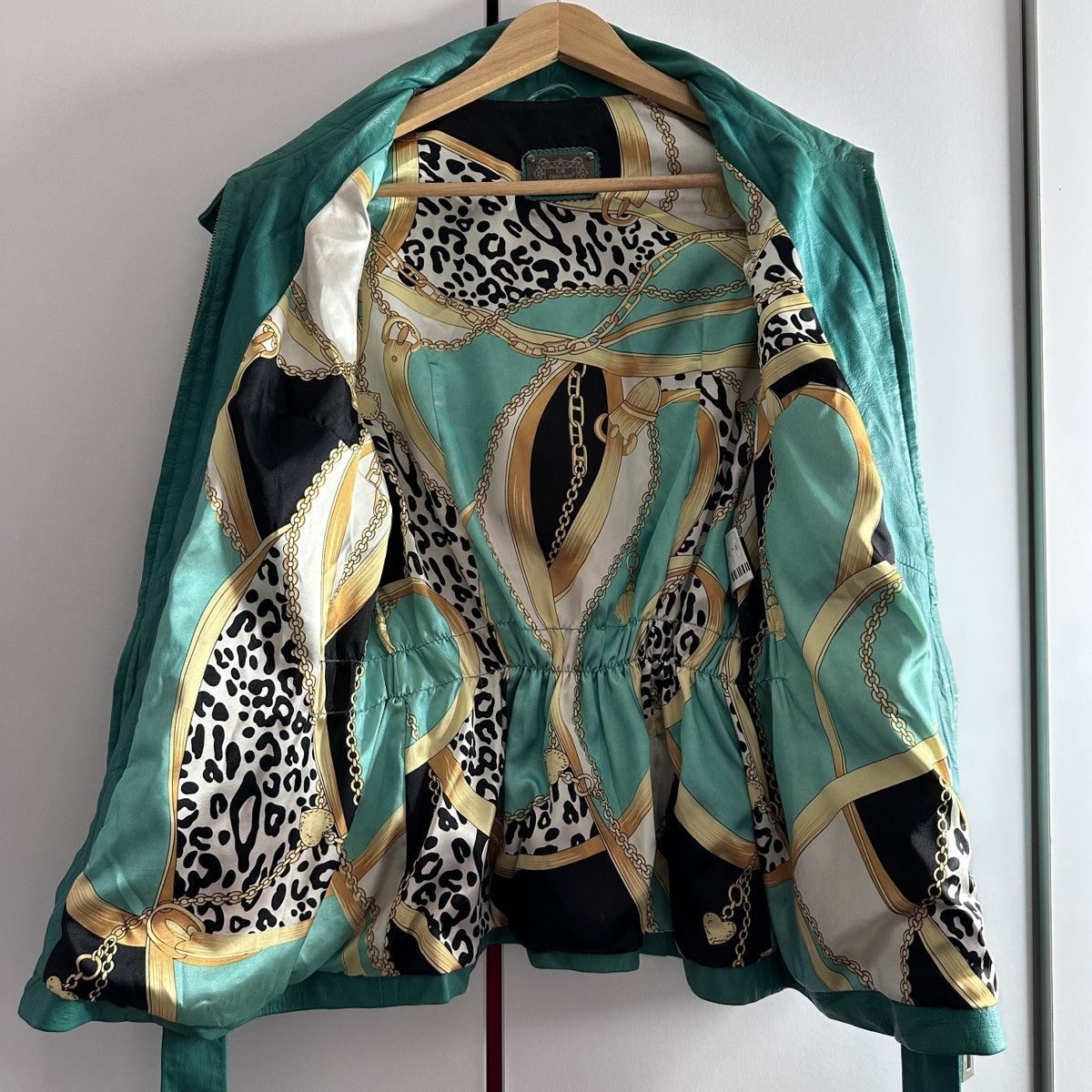 Other Vintage Giorgio Roti Green Leather Printed Silk Lining Size M / US 6-8 / IT 42-44 - 8 Thumbnail