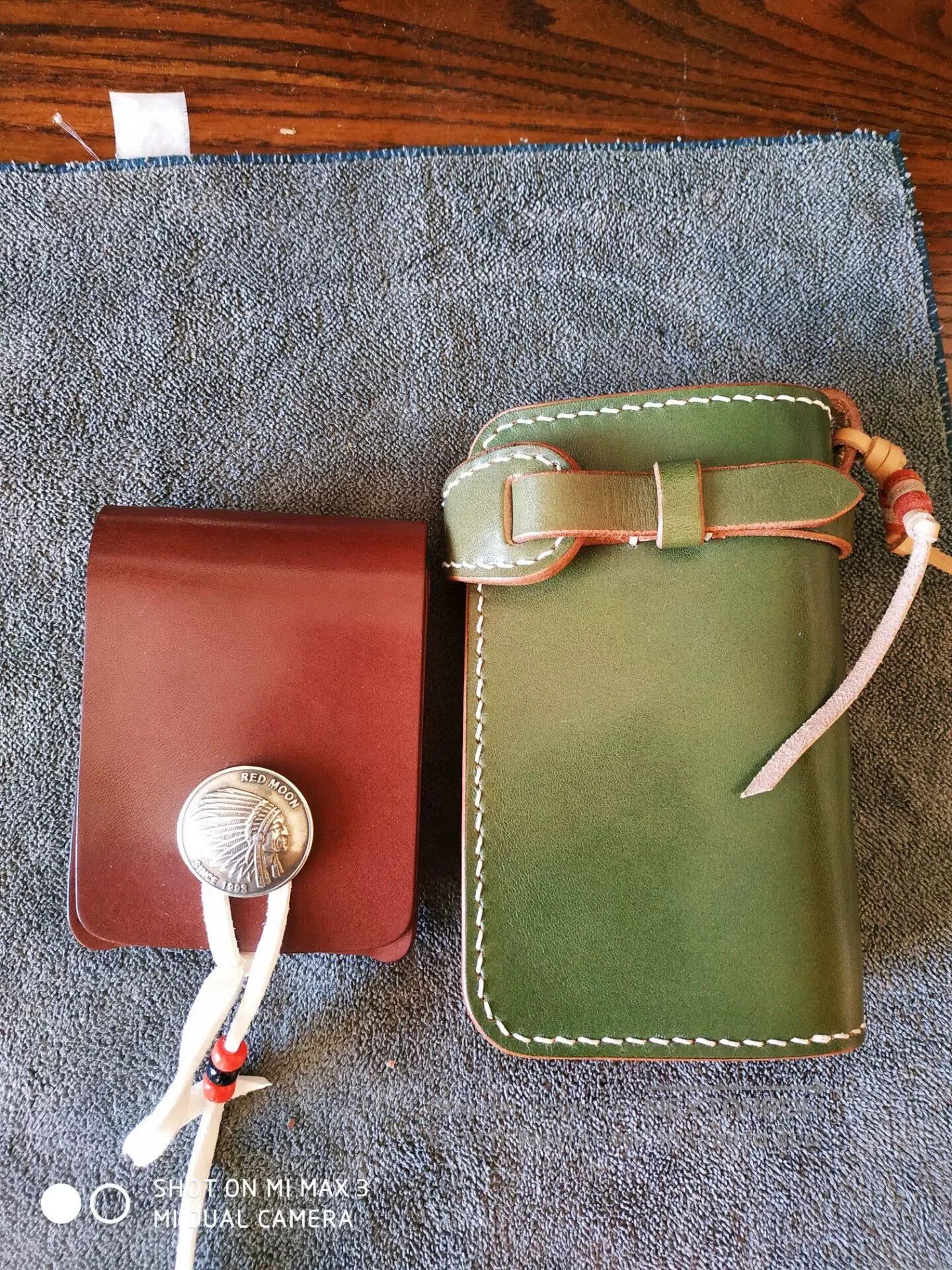 Japanese Brand Tenjin Works Green Kuri Leather Keychain. Size ONE SIZE - 8 Thumbnail