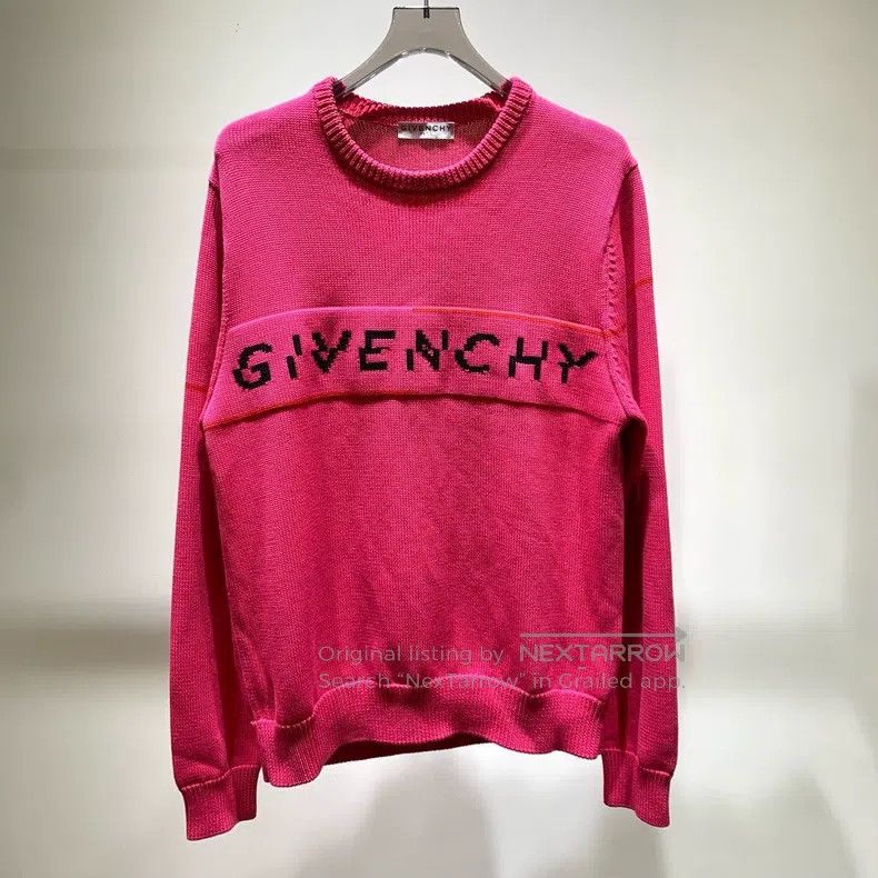 Other Givenchy Fuchsia Off-center Logo Knitted Sweater Size US XL / EU 56 / 4 - 1 Thumbnail