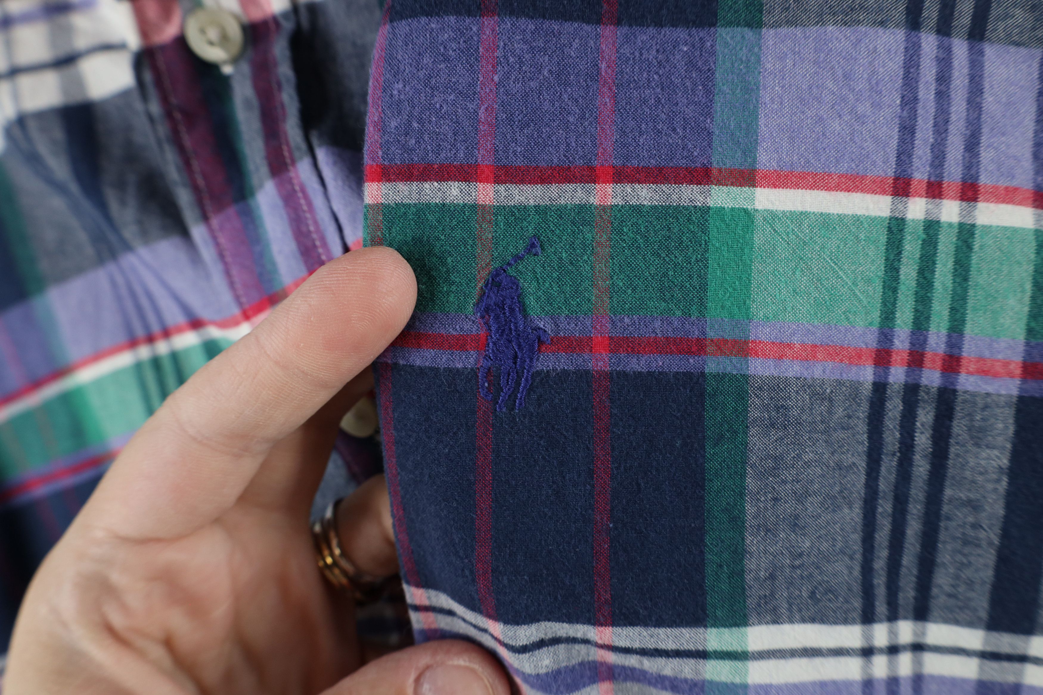 Ralph Lauren × Vintage Vintage 90s Ralph Lauren Short Sleeve Collared Button Shirt Size US XL / EU 56 / 4 - 4 Thumbnail