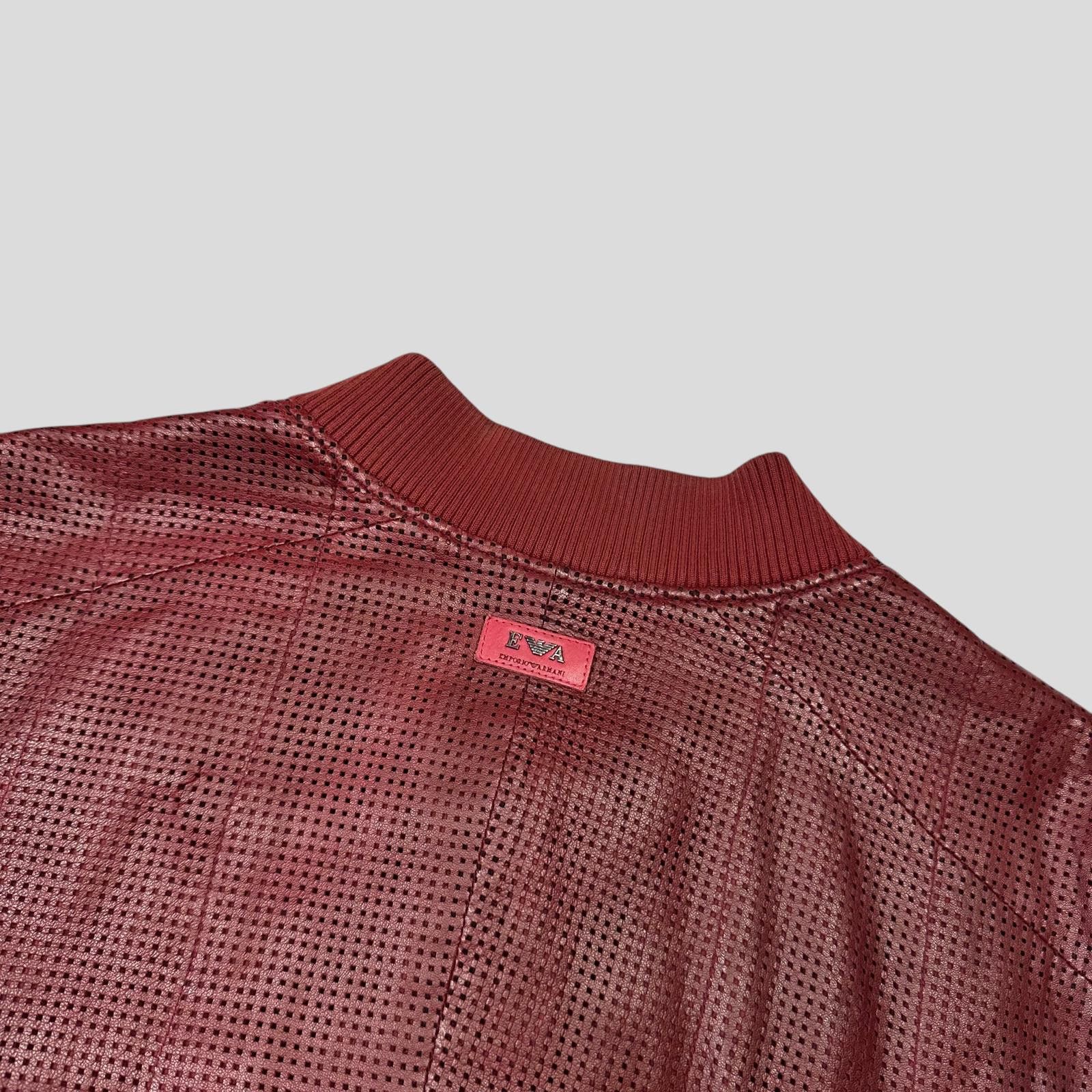 Armani Emporio Armani 2009 Perforated Mesh Leather Bomber IT54 (L) Size US L / EU 52-54 / 3 - 5 Thumbnail