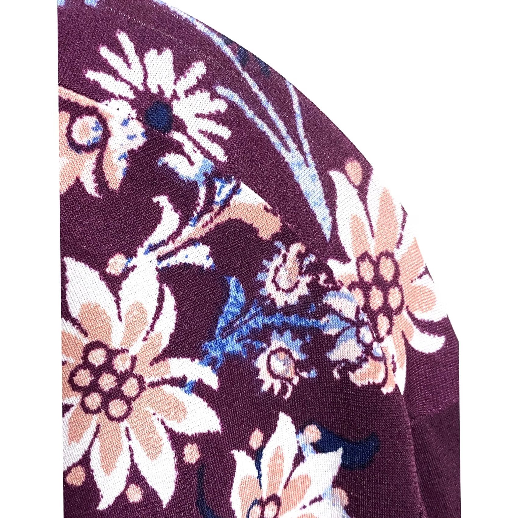 Vintage Style&co Floral Purple Pink Blouse Top Plus 3X Twist V Neck Boho Office Career Blouse Size XXL / US 16-18 / IT 52-54 - 4 Thumbnail