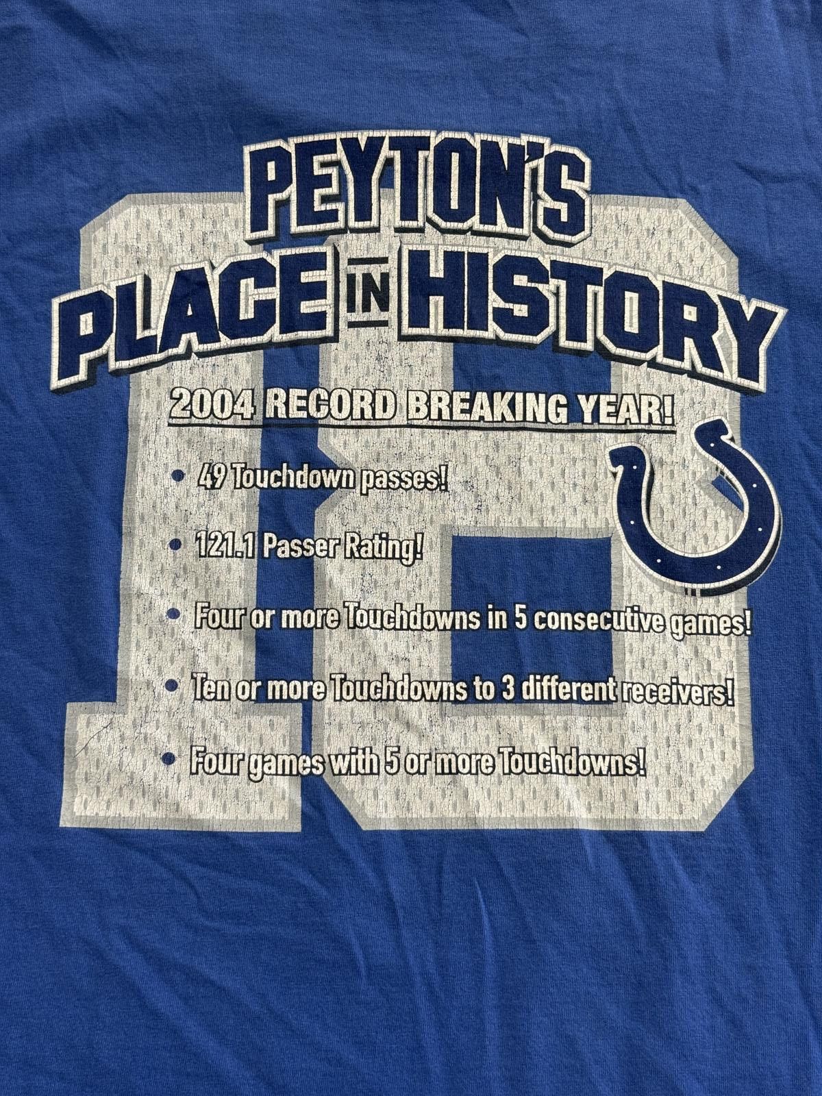 NFL Vintage Peyton Manning LS Tshirt 2004 Record Breaking Season Size US XL / EU 56 / 4 - 5 Thumbnail