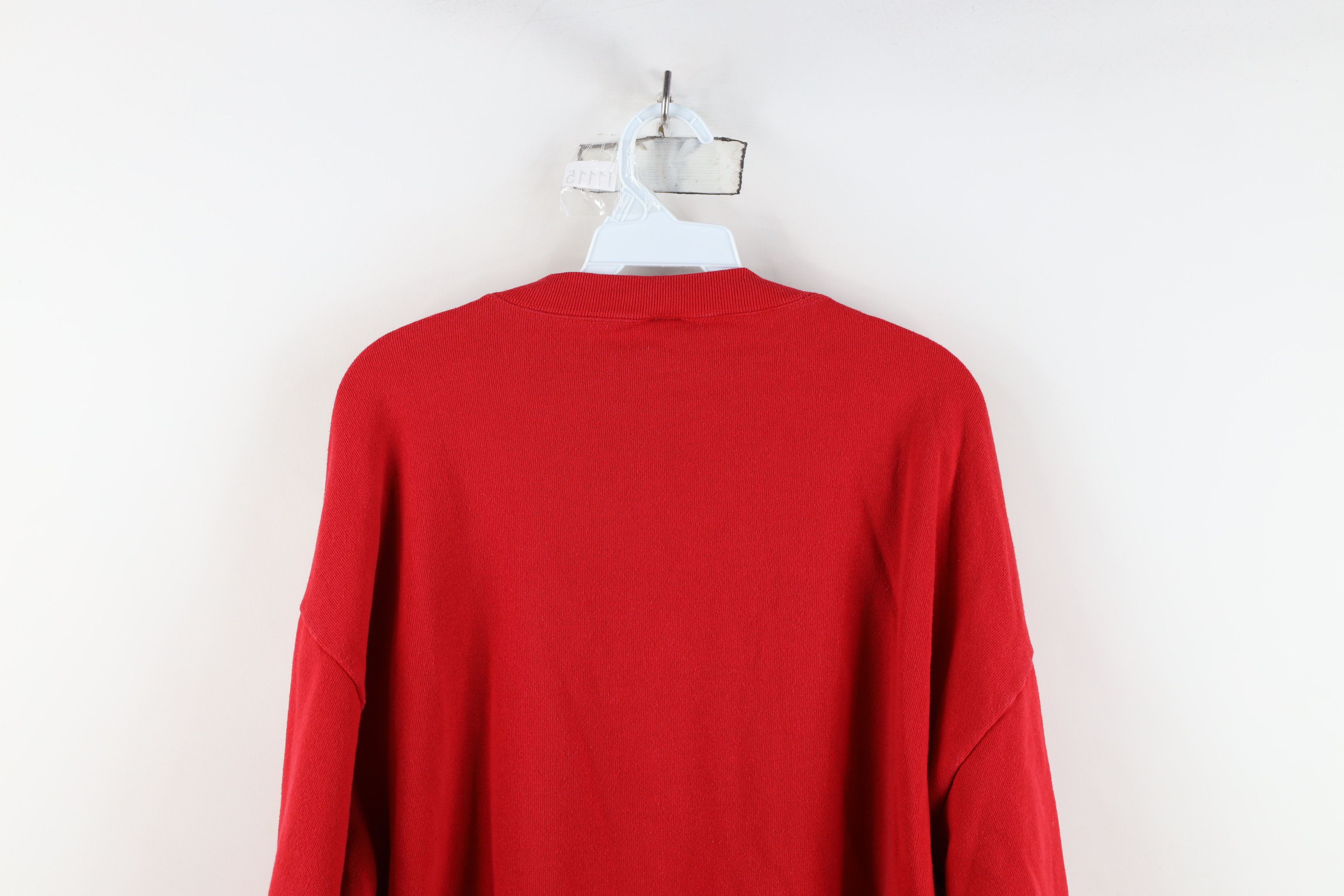 Vintage Vintage 90s Streetwear Blank Crewneck Sweatshirt Red USA Size US XL / EU 56 / 4 - 10 Thumbnail