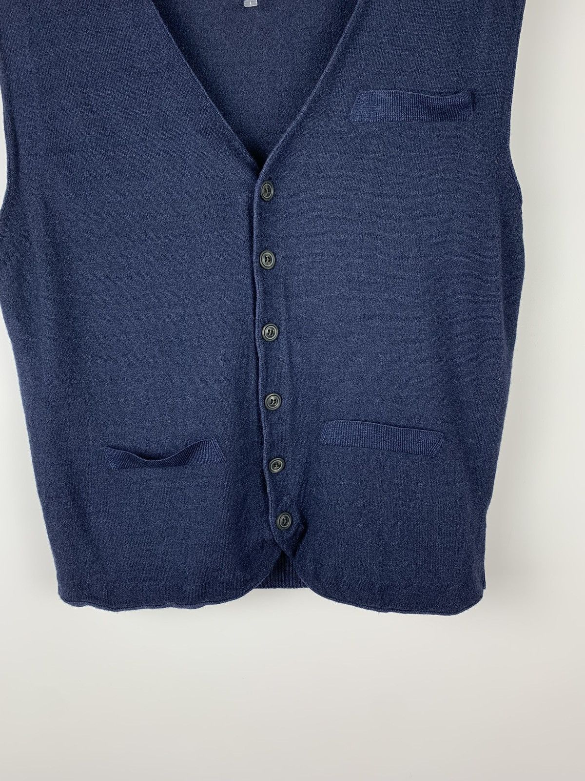 Designer Tom Rusborg of Copenhagen Merino Wool Vest Sweater Gilet Size US L / EU 52-54 / 3 - 3 Thumbnail