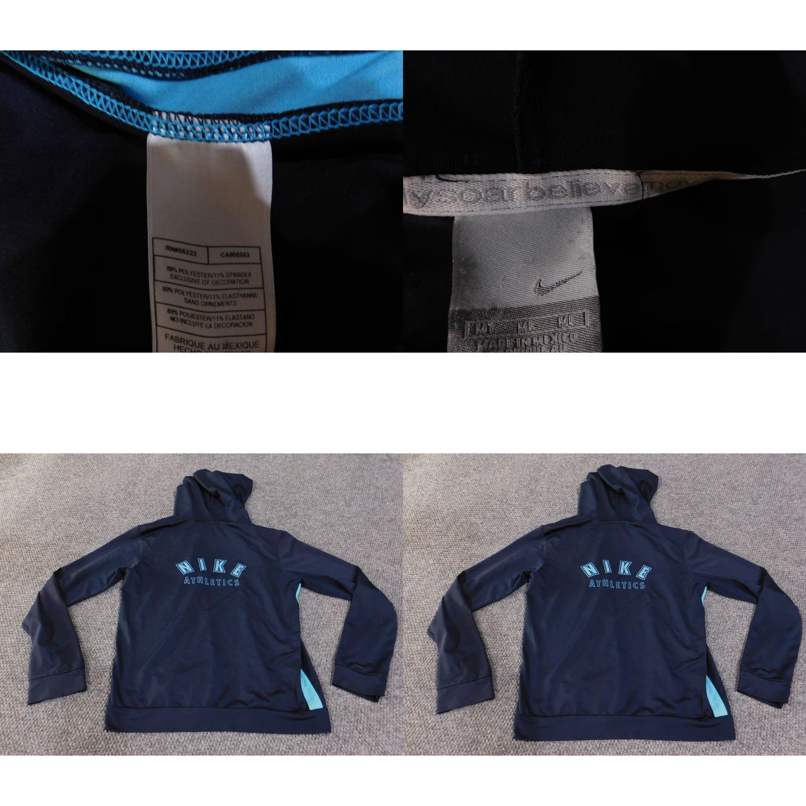 Nike Nike Jacket Womens Large Navy Blue Athletic Full Zip Hoodie Swoosh Logo Size M / US 6-8 / IT 42-44 - 9 Thumbnail