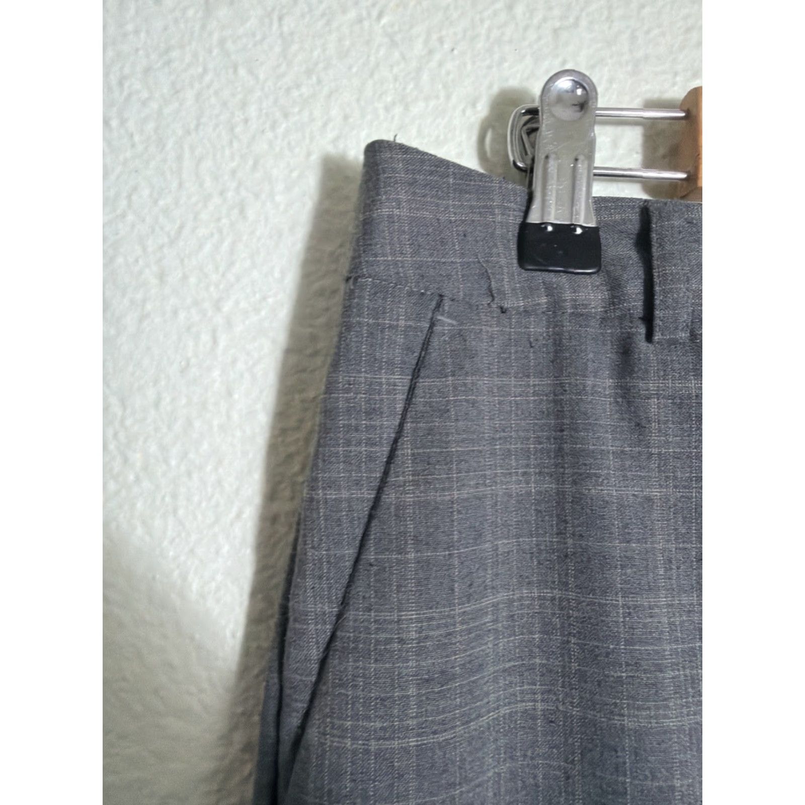 Banana Republic Banana Republic Pants Women 8S Martin-Fit Gray Plaid Cotton Knit Wool Blend Dress Pants Victoria? Size 30" / US 8 / IT 44 - 6 Thumbnail