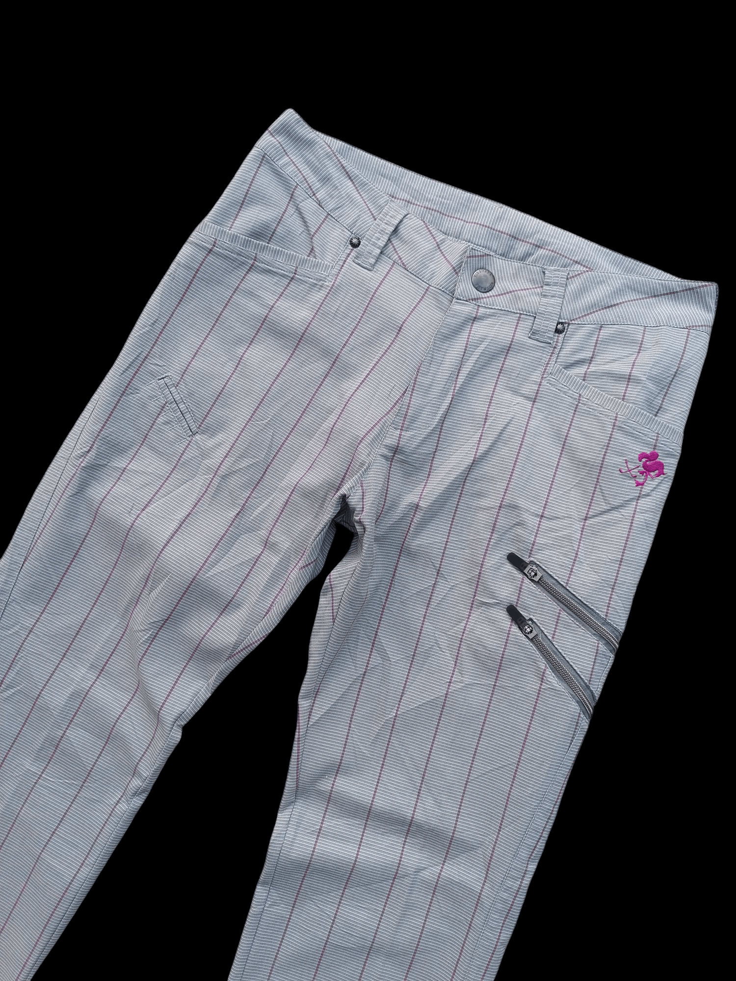 Japanese Brand × Vintage DOPE ! Kissmark 💋 Striped Flat Multi Pocket Pants E224 Size US 32 / EU 48 - 3 Thumbnail