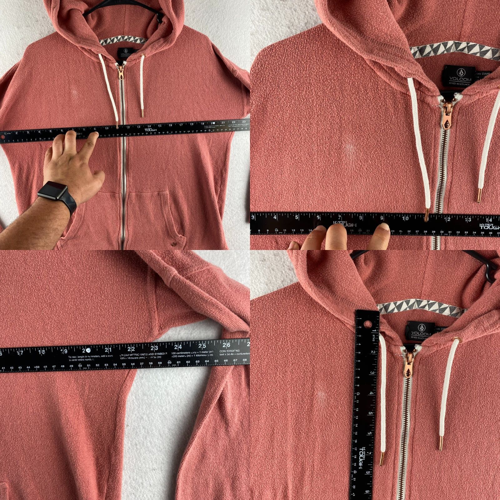 Volcom Volcom Hoodie Women's S Red Full Zip Hooded Pockets Fleece Long Sleeve Casual Shirt Size S / US 4 / IT 40 - 8 Thumbnail