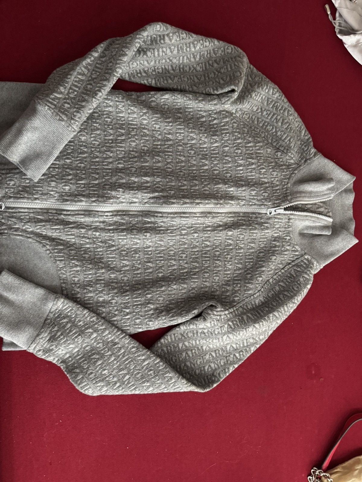 Armani Armani Exchange women's gray full-zip logo sweatshirt Size L / US 10 / IT 46 - 3 Thumbnail