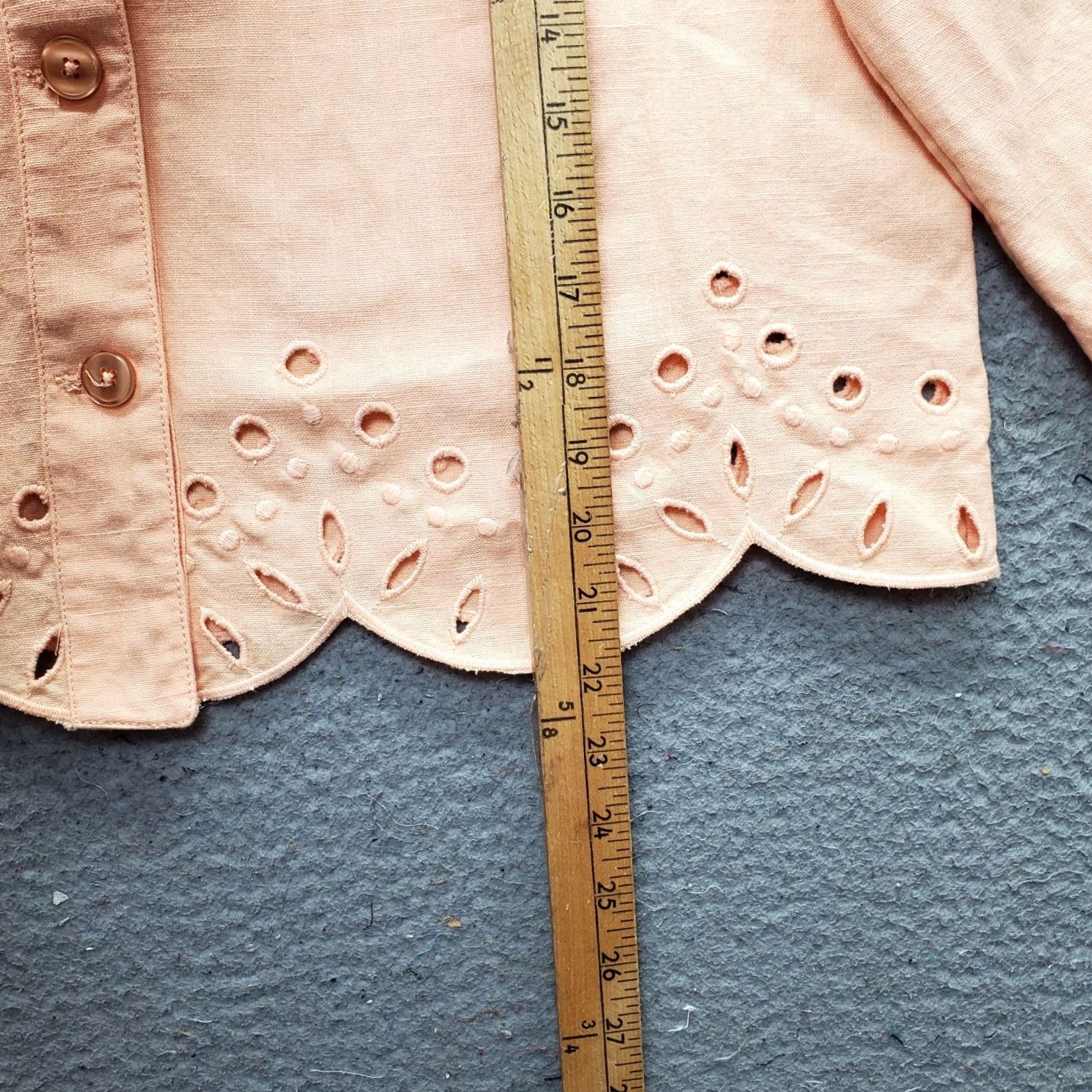 Vintage Chico's Jacket Womens M Orange Eyelet Embroidered Button Front Size M / US 6-8 / IT 42-44 - 3 Thumbnail