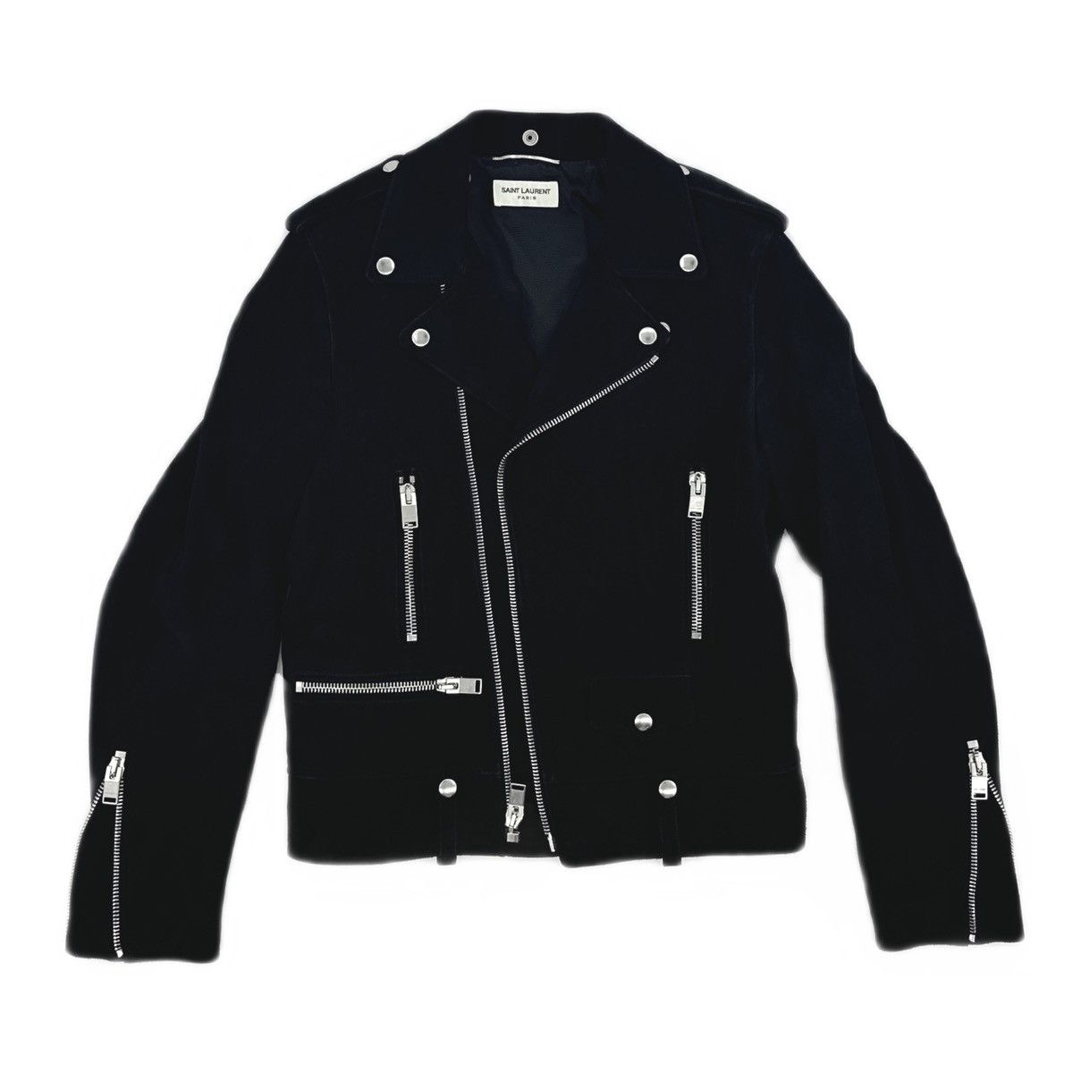 Saint Laurent Paris L01 Motorcycle jacket made from black suede or ...