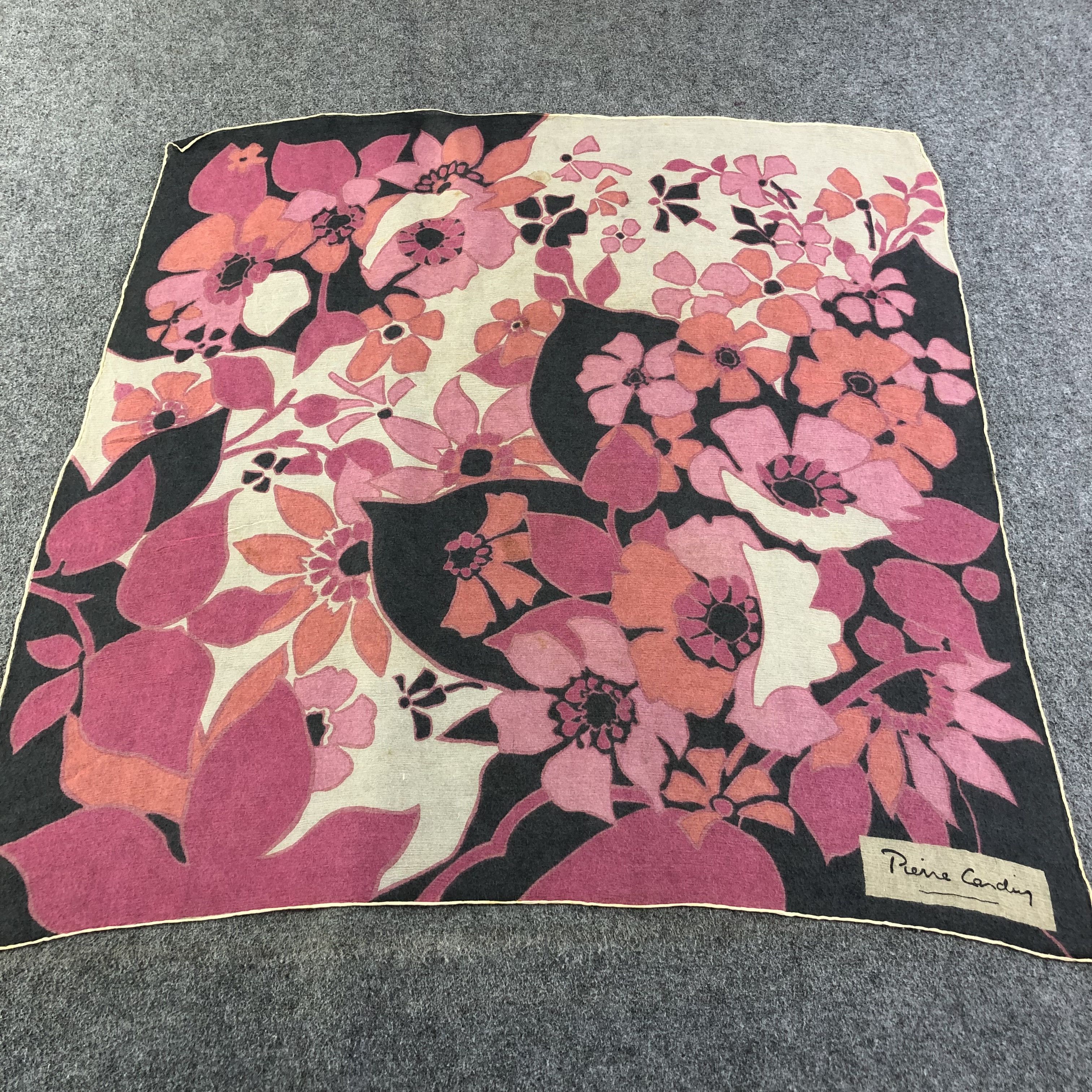 Pierre Cardin Vintage Pierre Cardin Floral Silk Scarf M818 Size ONE SIZE - 1 Thumbnail