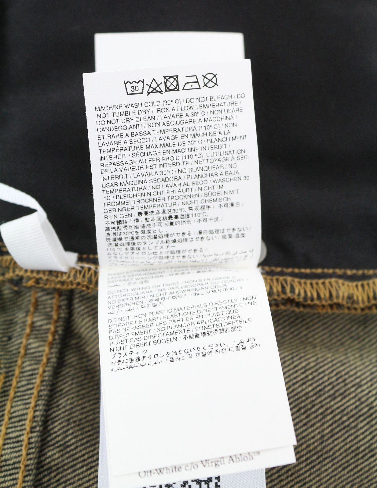 Off-White W34 Black Distress Faded Button Fly Regular 87752 Size US 34 / EU 50 - 8 Thumbnail