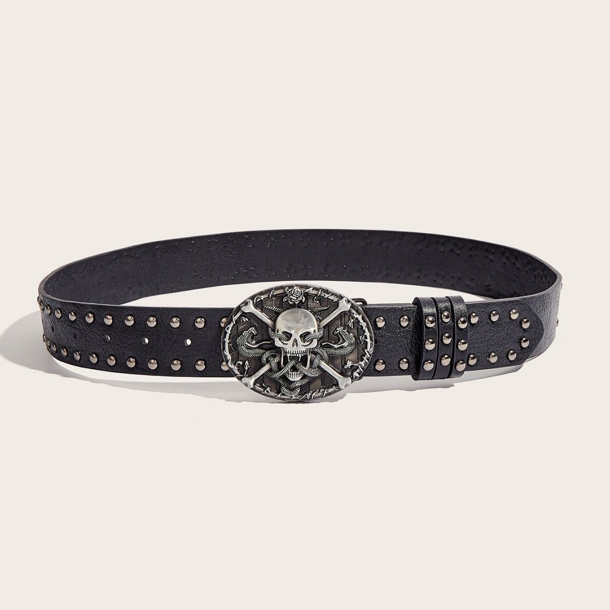 Other Leather Belt with Skull Size ONE SIZE - 2 Thumbnail