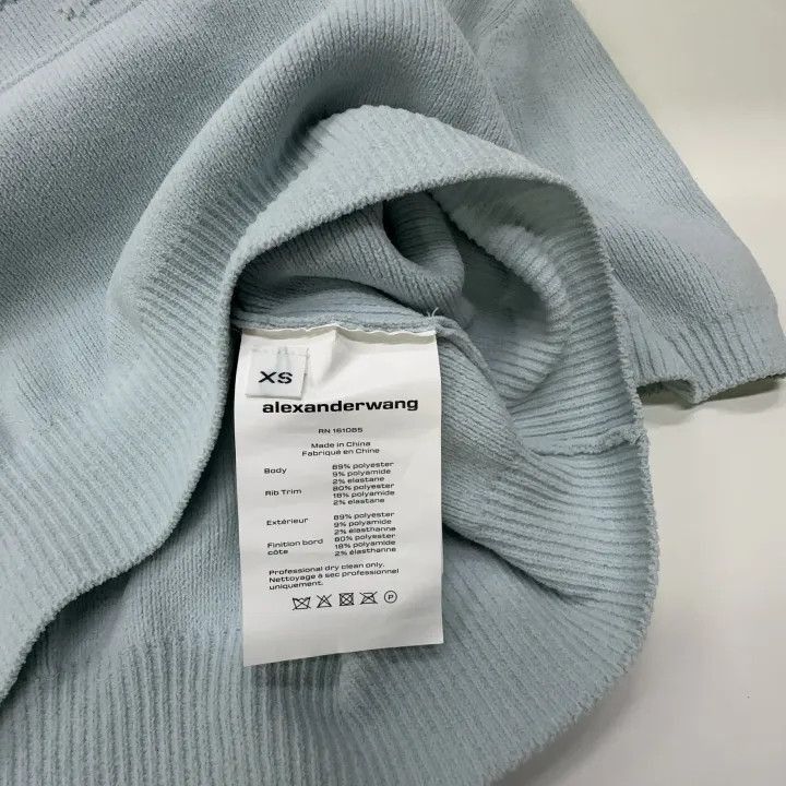 Alexander Wang Alexander Wang Blue Embossed Logo Knit T-Shirt - Size XS / US 0-2 / IT 36-38 - 2 Thumbnail